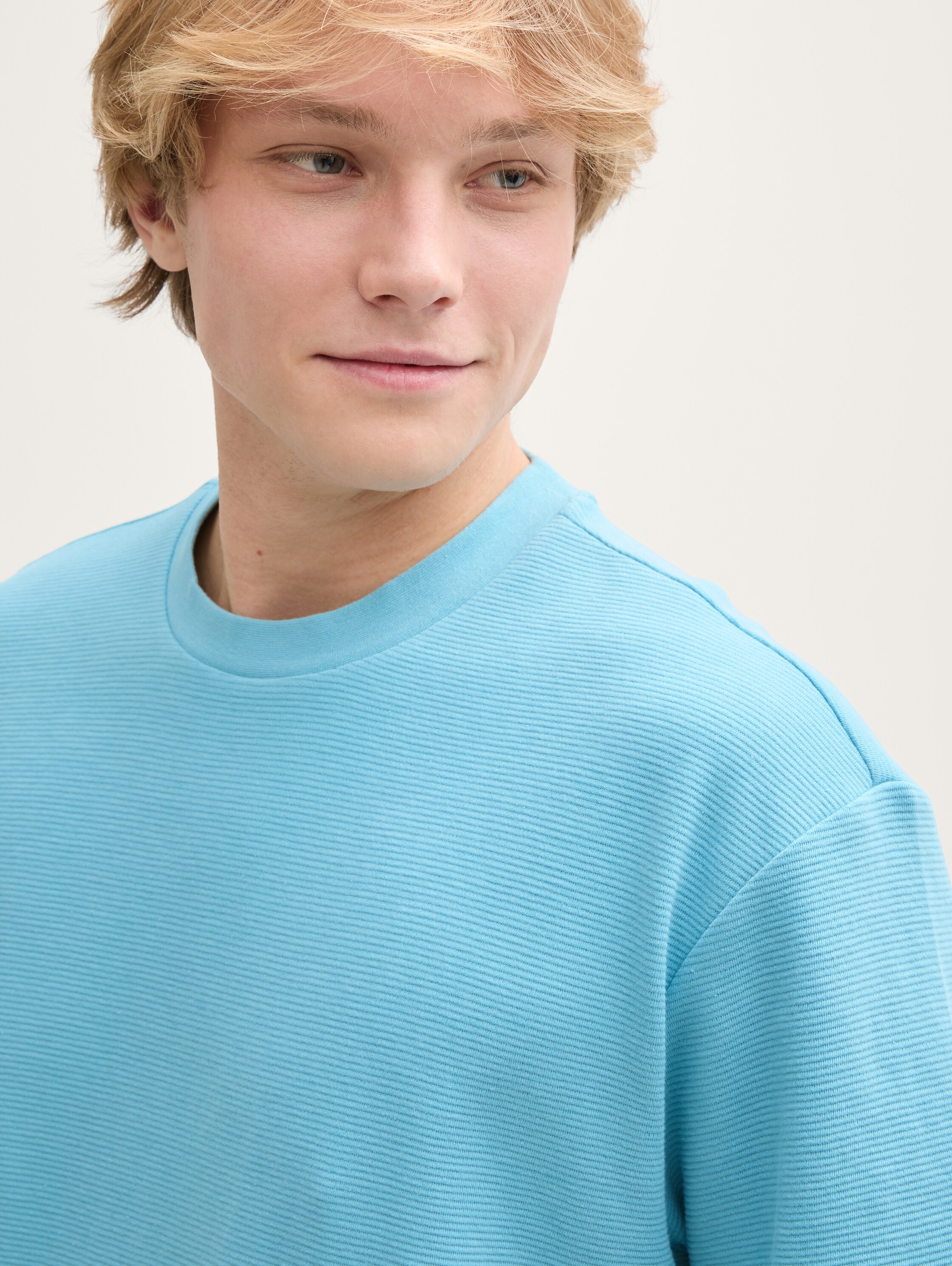 Relaxed Fit T-Shirt aus Baumwolle - dusty_blue - 