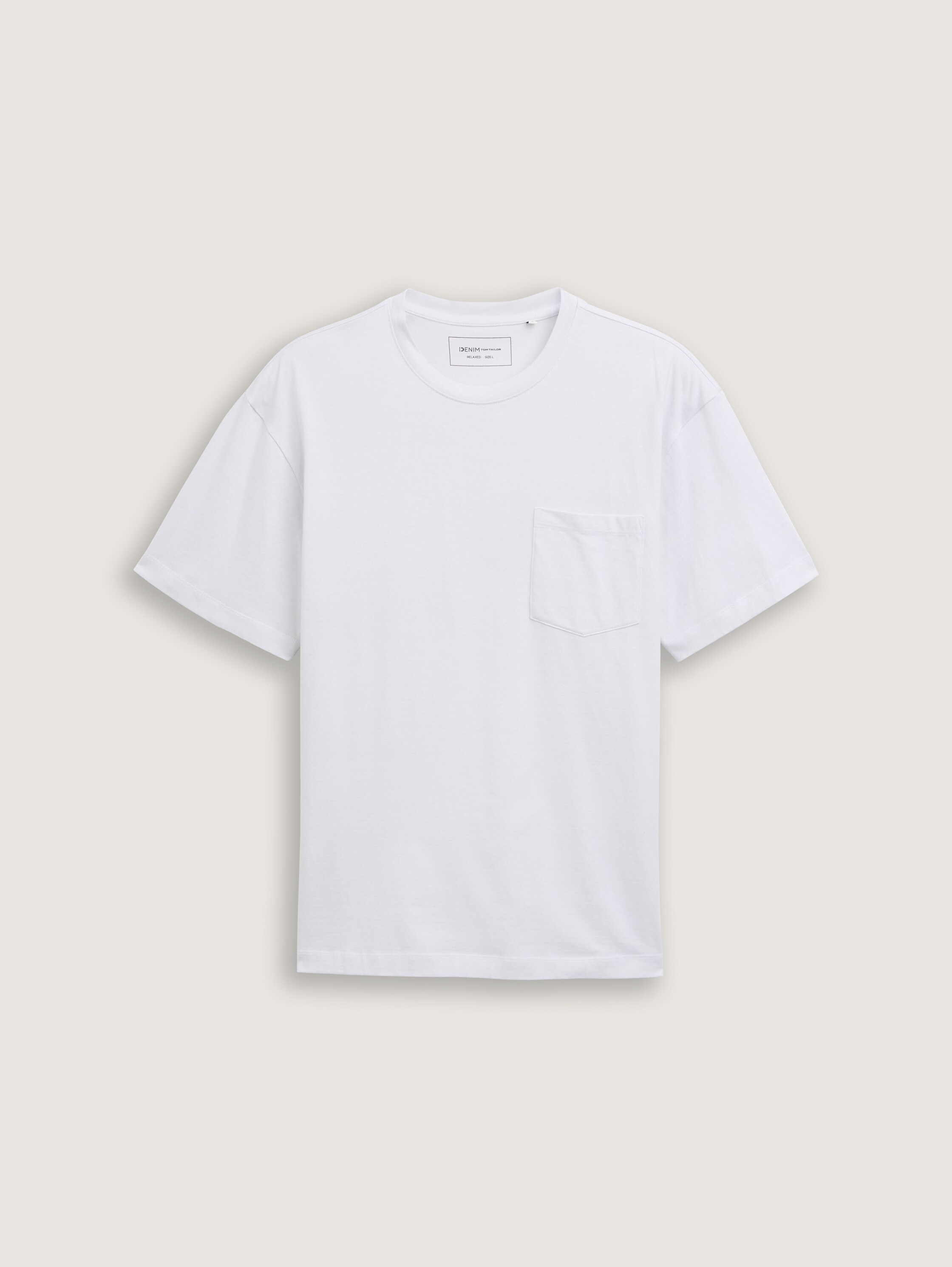 T-shirt Relaxed Fit avec poche poitrine - chalk_grey_white_mini_stripe - 