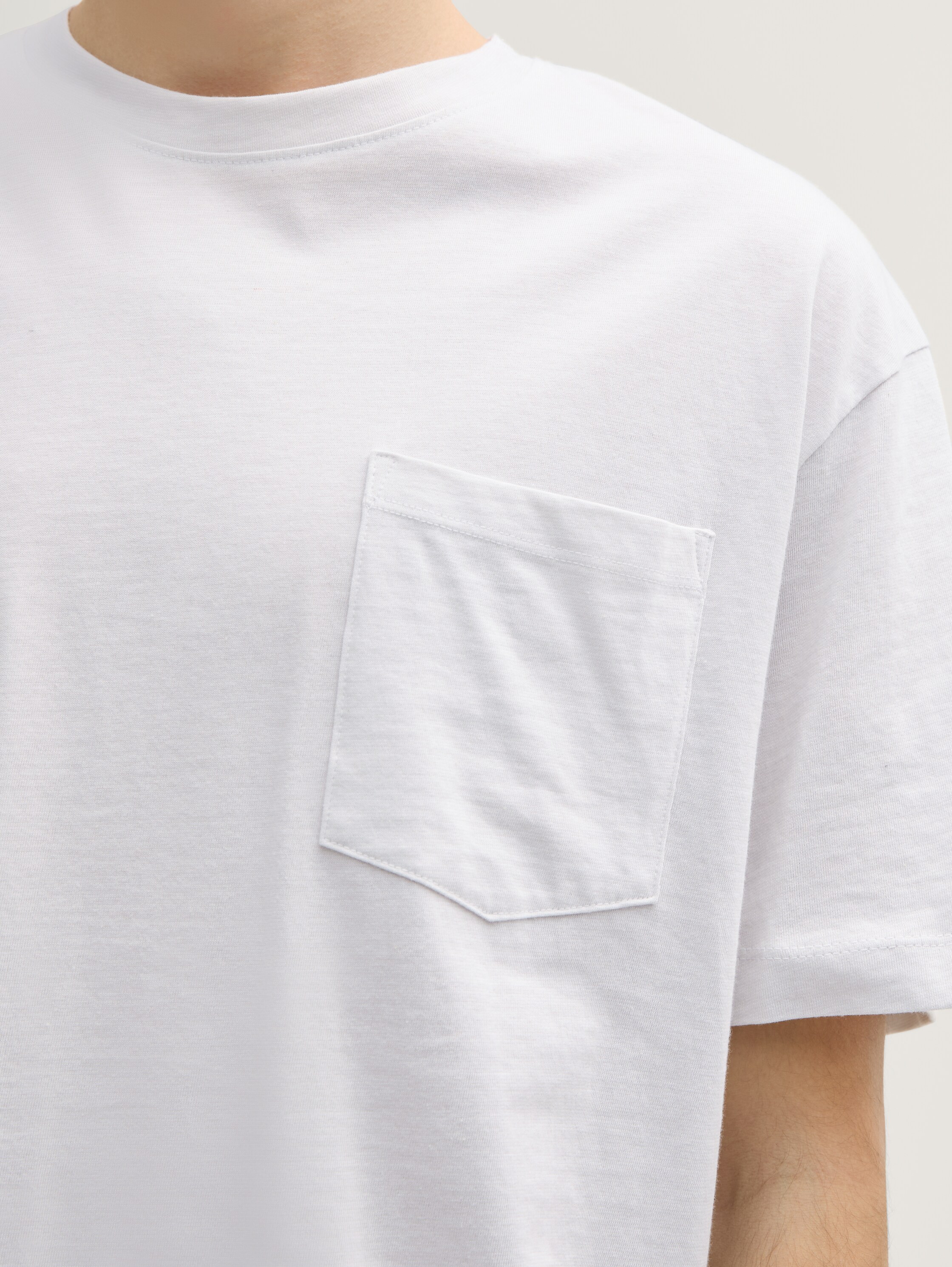 T-shirt Relaxed Fit avec poche poitrine - chalk_grey_white_mini_stripe - 