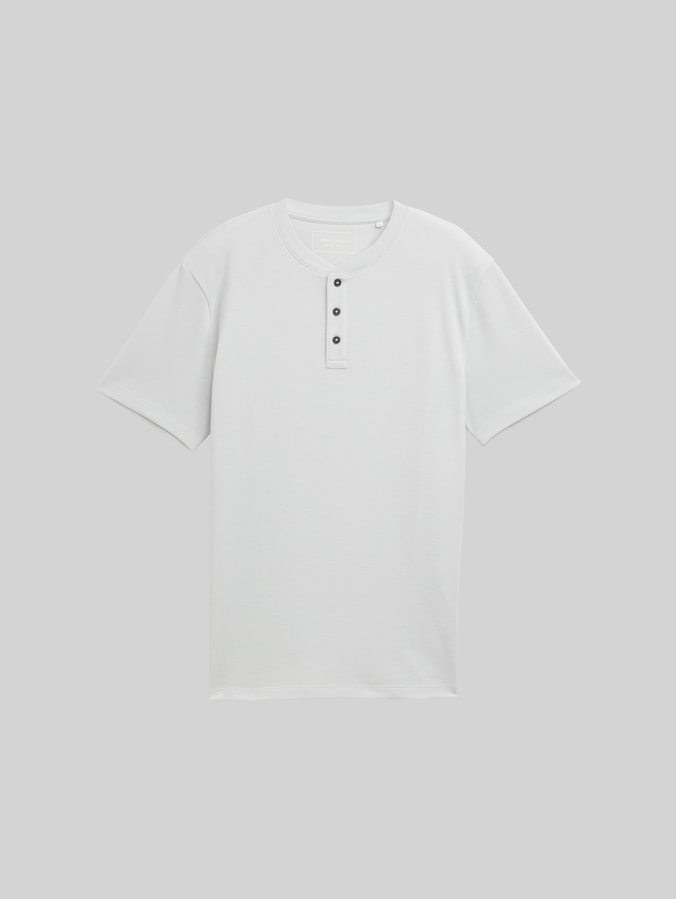 Henley T-Shirt in Waffelstruktur von Denim Male, Chalk Grey