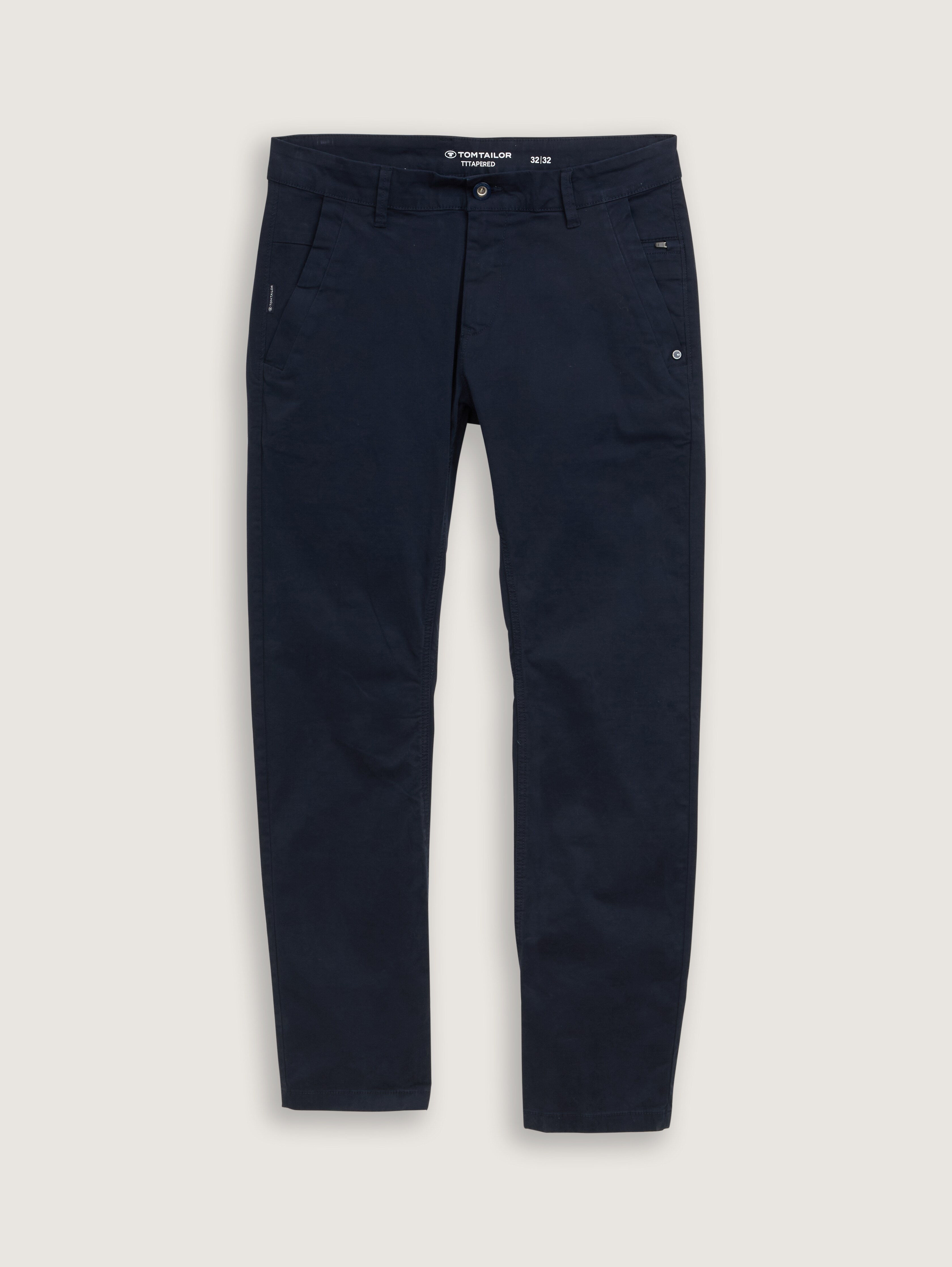 Regular chino trousers with linen content by Tom Tailor