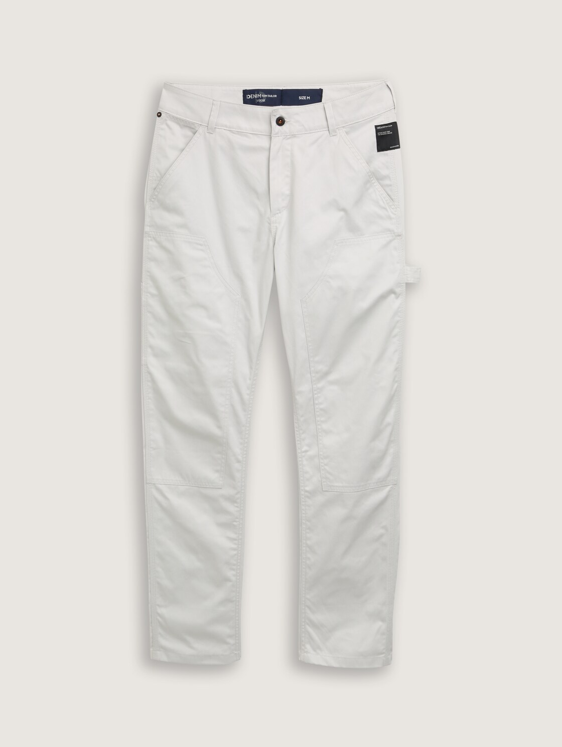 Loose fit utility trousers - Chalk Grey - Front product view