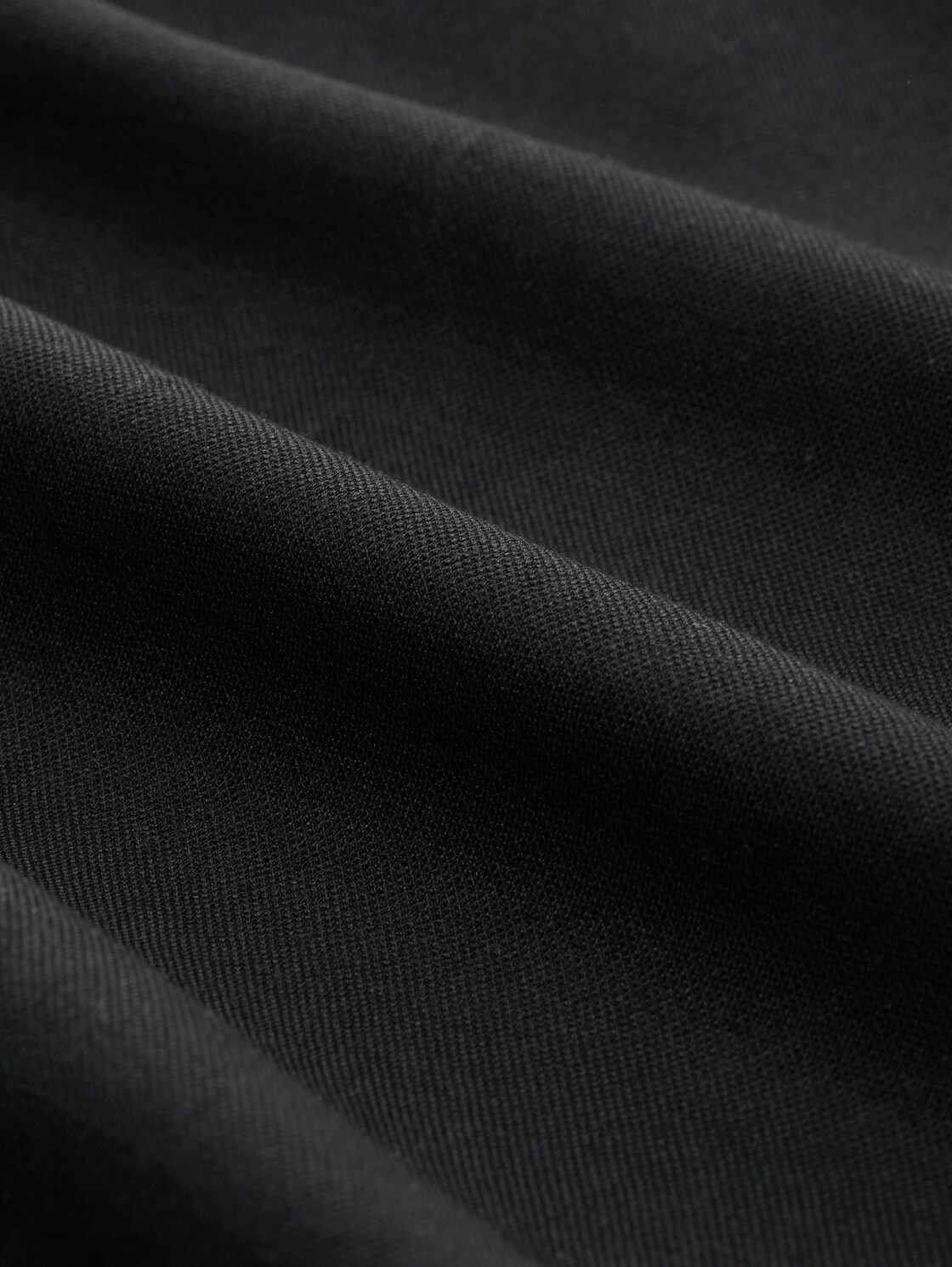 Loose Fit Piqué Hose - Black - Material-Ansicht