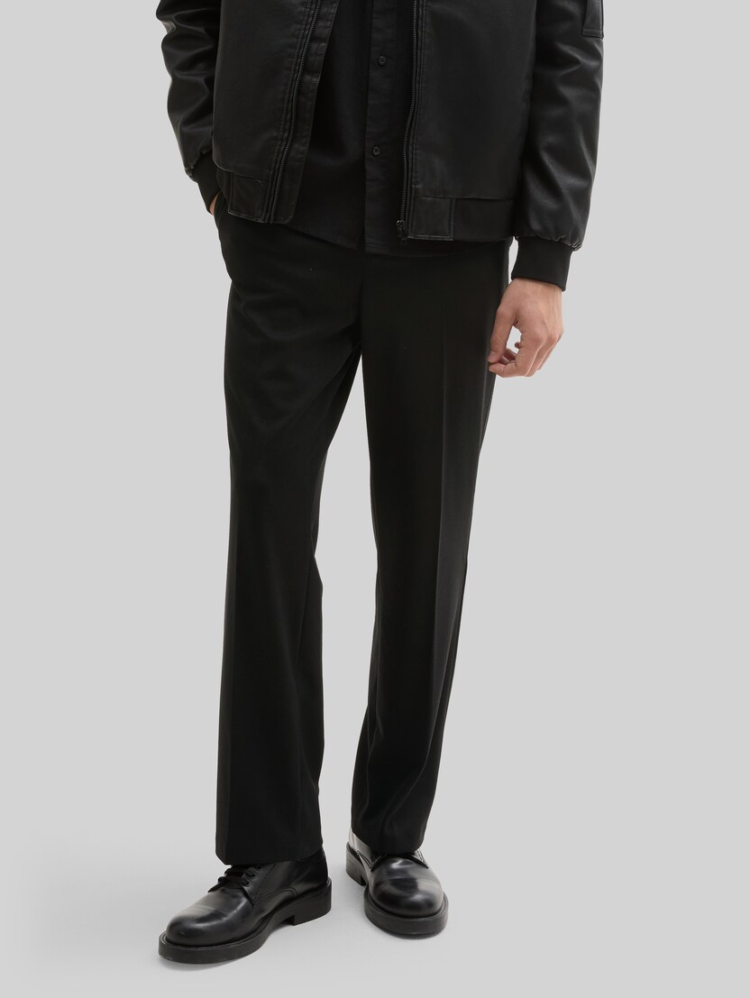 Loose Fit Piqué Hose von Denim Male, Black