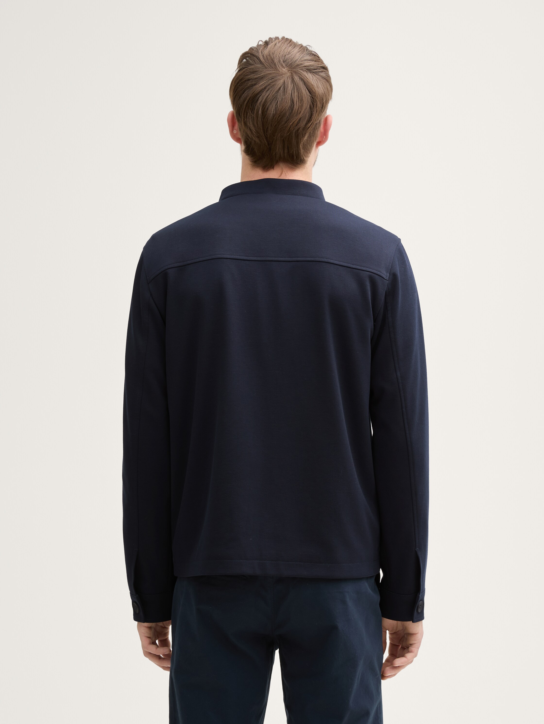 Piqué Blouson Jacke mit Bomberkragen - 3