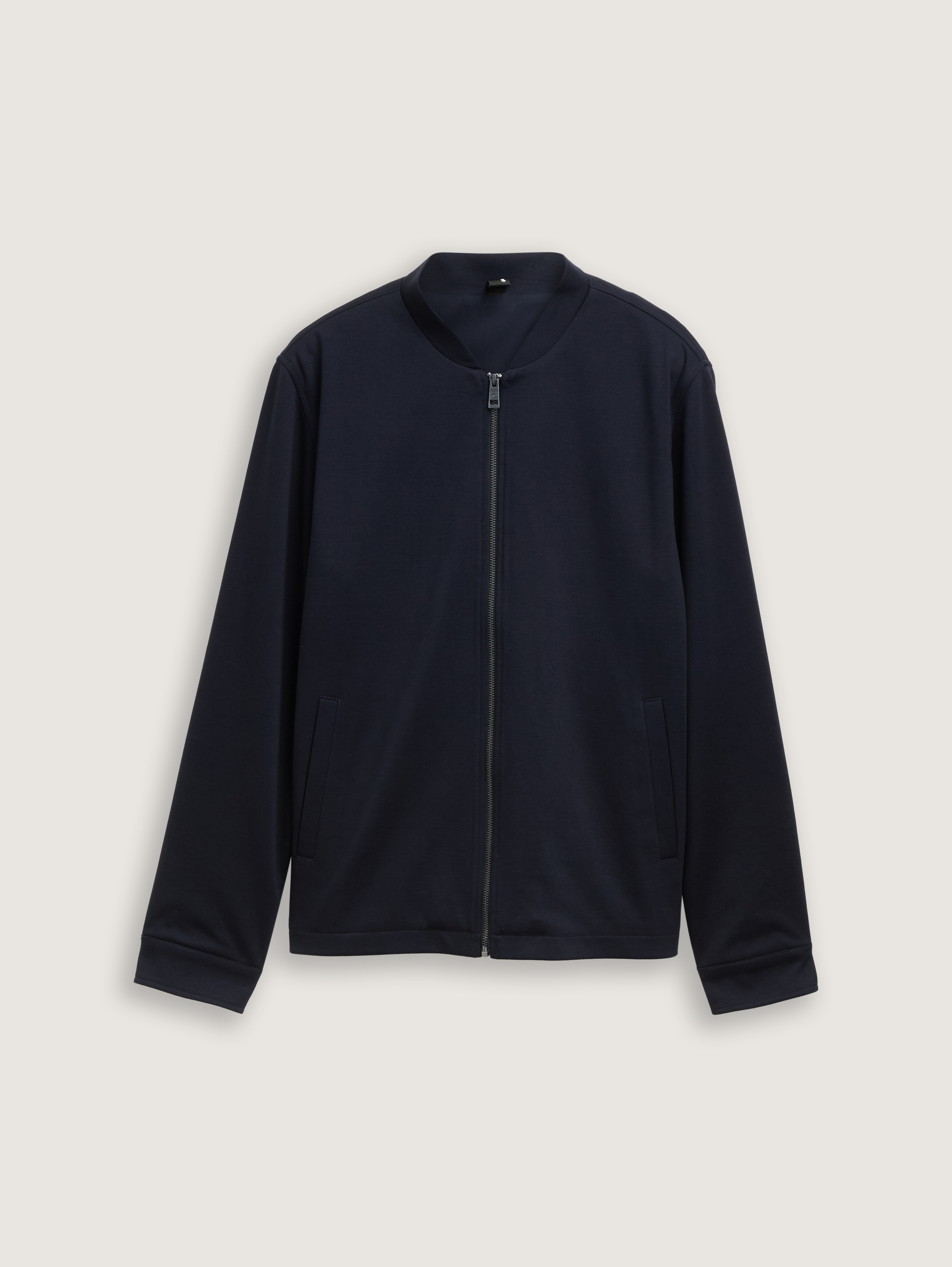 Piqué blouson jacket with bomber collar by Tom Tailor