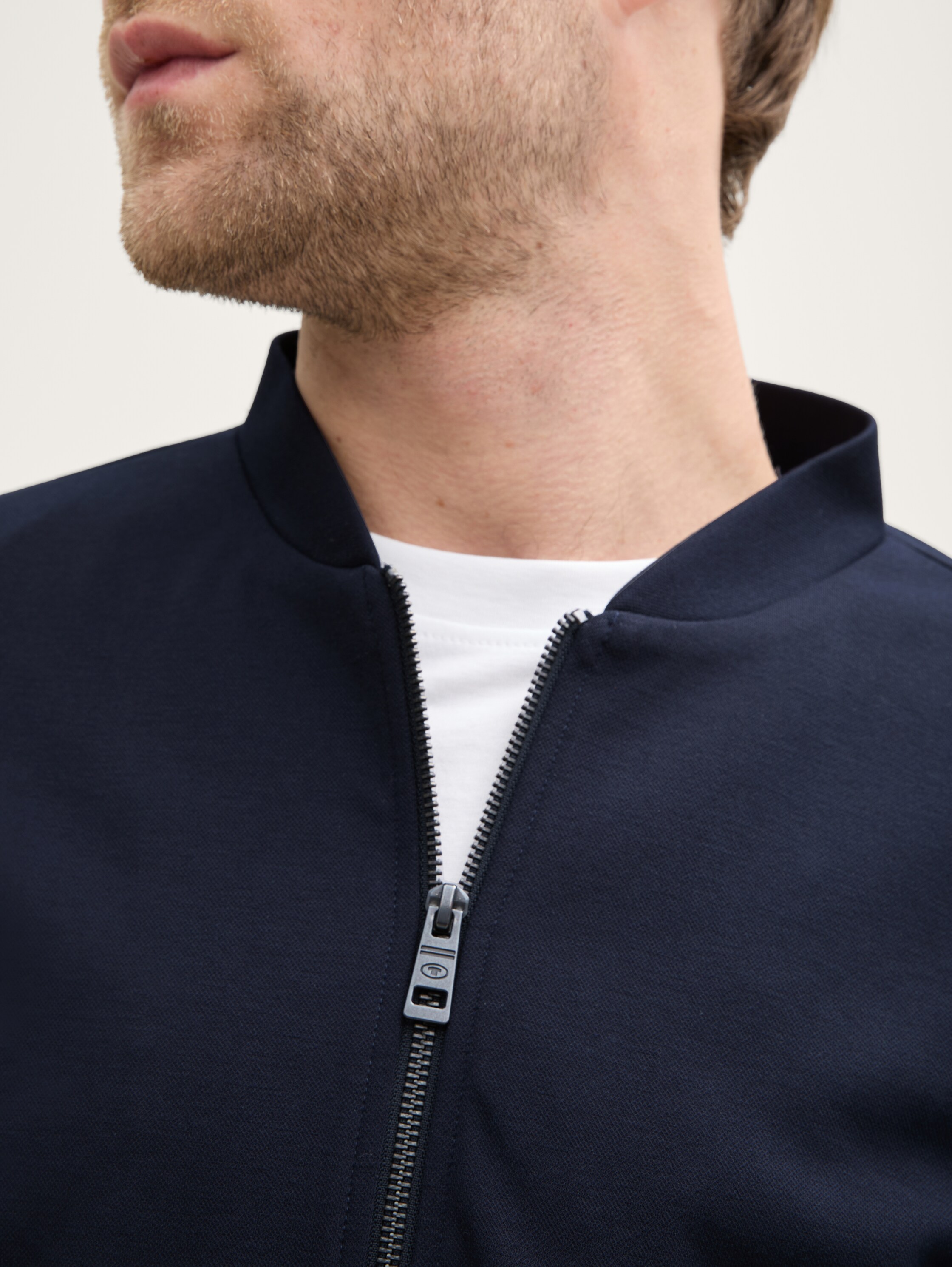 Piqué Blouson Jacke mit Bomberkragen - 5