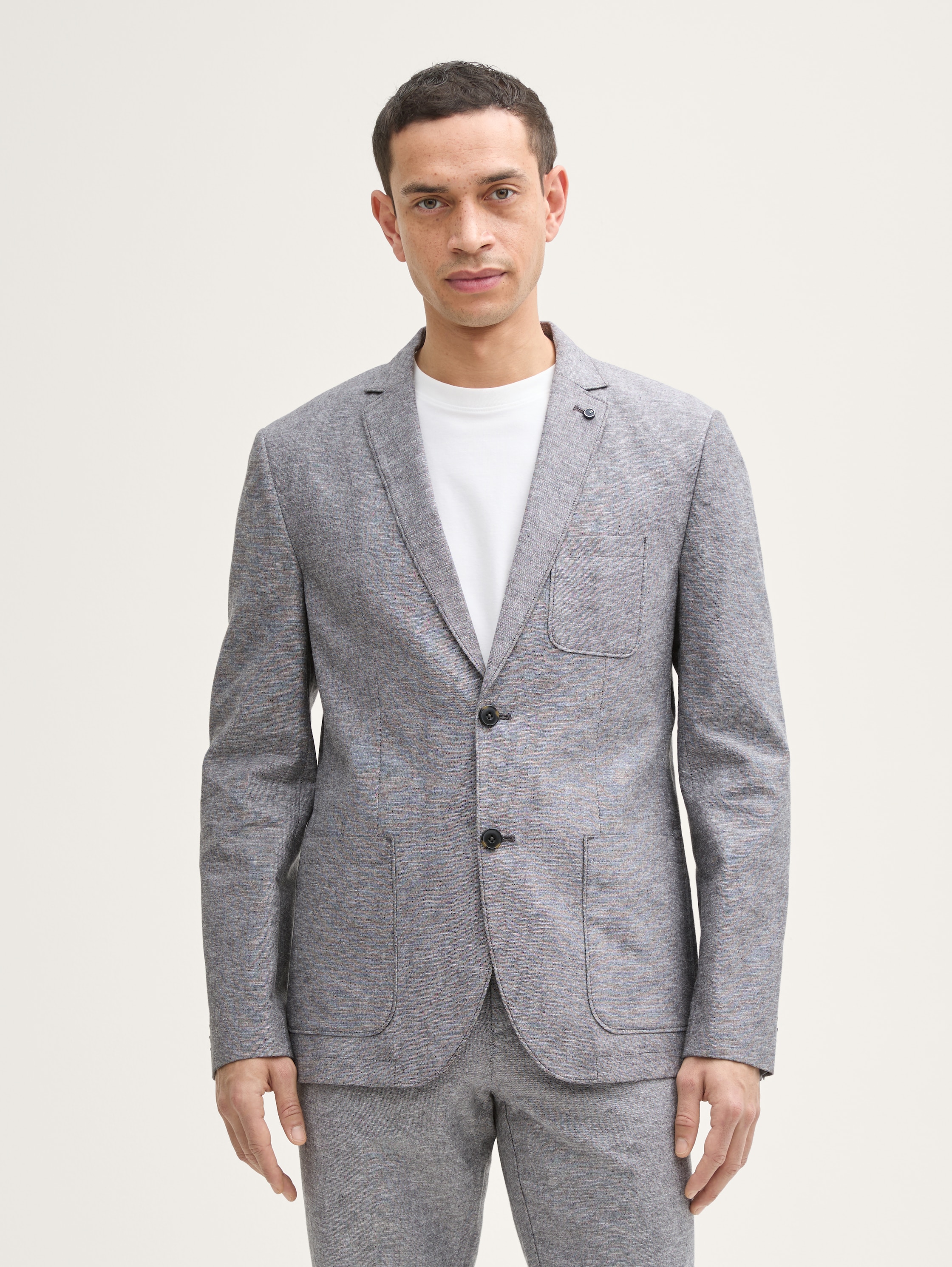 Sakko mit Leinenanteil - tarmac_grey_chambray - 