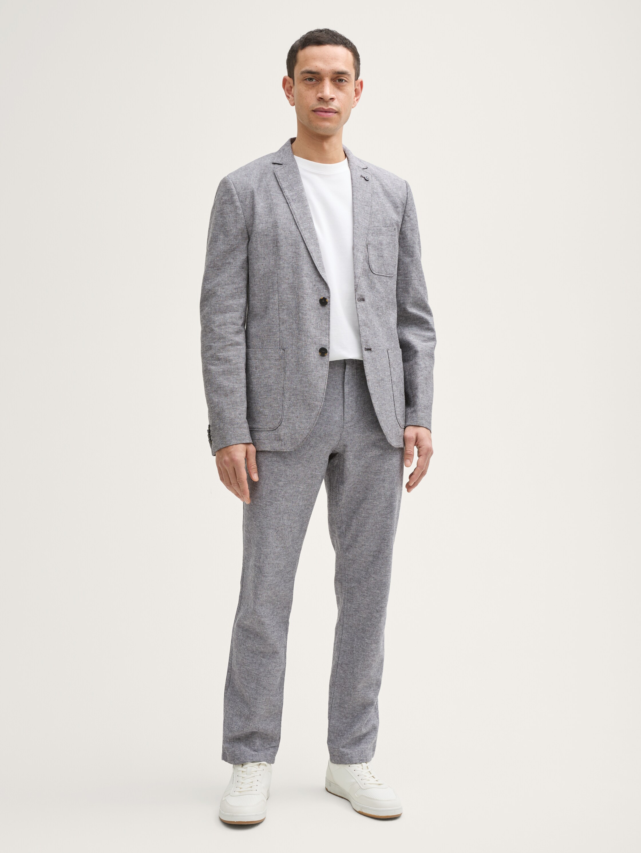 Sakko mit Leinenanteil - tarmac_grey_chambray - 