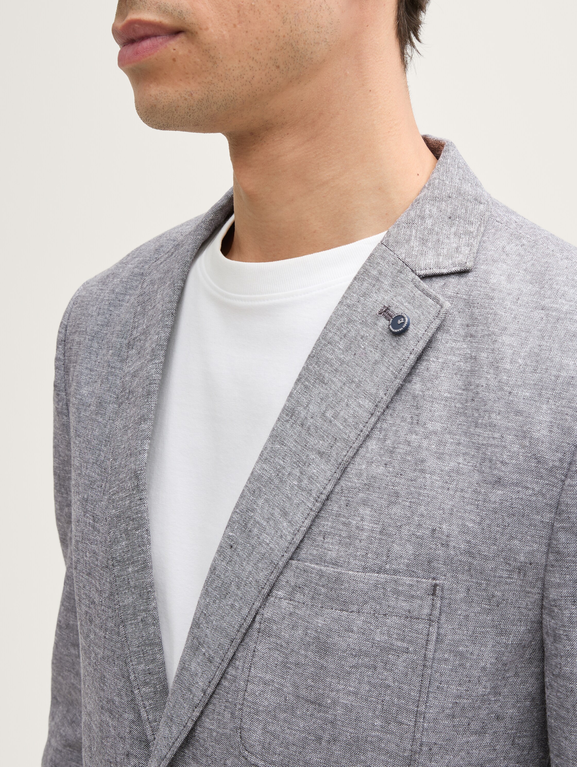 Sakko mit Leinenanteil - tarmac_grey_chambray - 