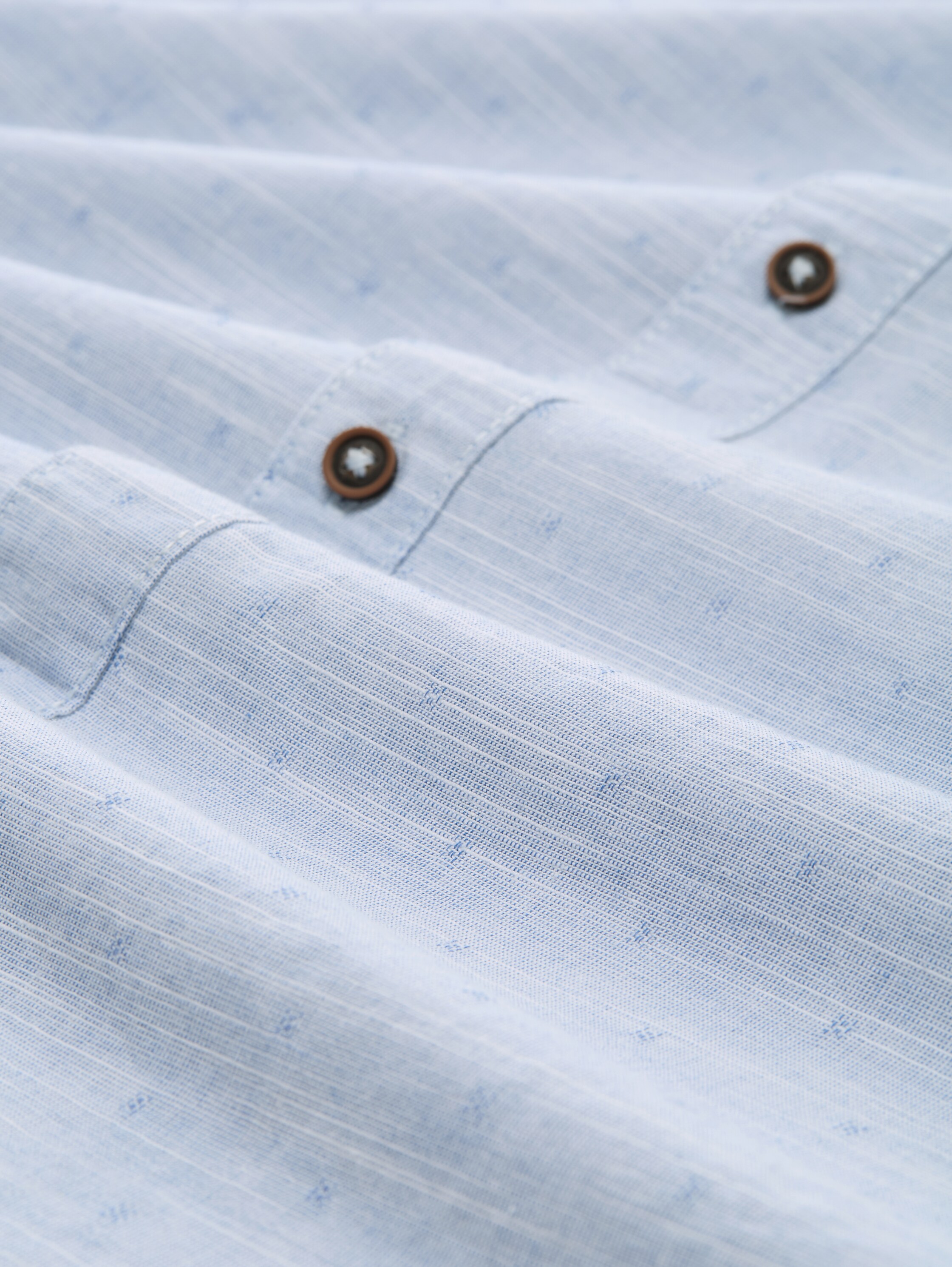 Regular Fit Hemd mit Turn-up-Funktion - white_blue_fil_a_fil_dobby - 