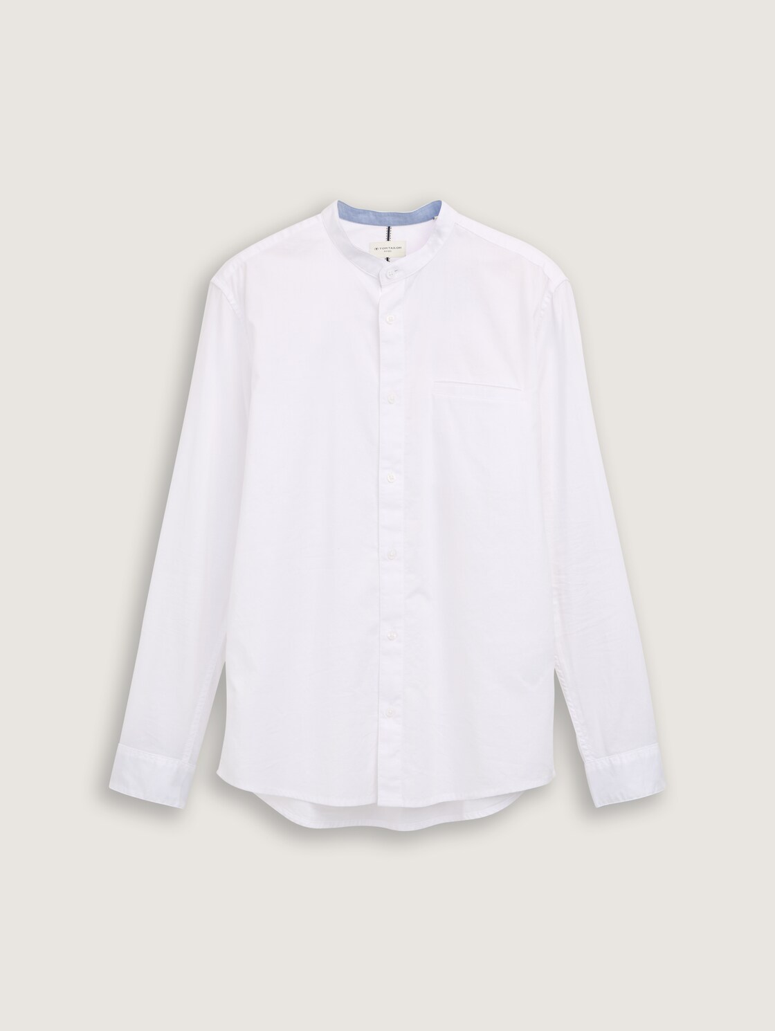 Fitted Oxford shirt with breast pocket - White - Front product view