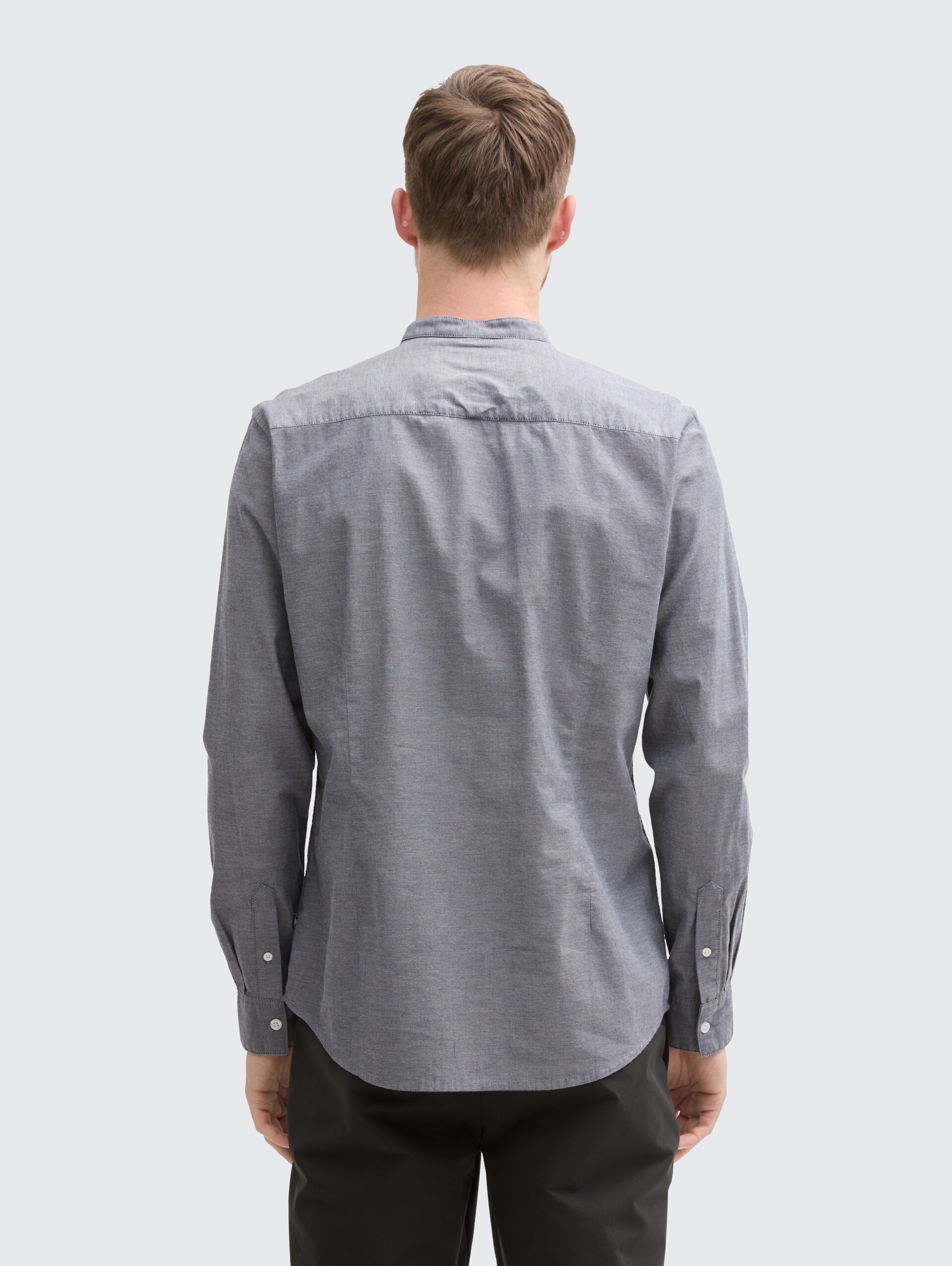 Fitted Oxford Hemd mit Brusttasche - navy chambray - Auschnitt Model-Rückansicht