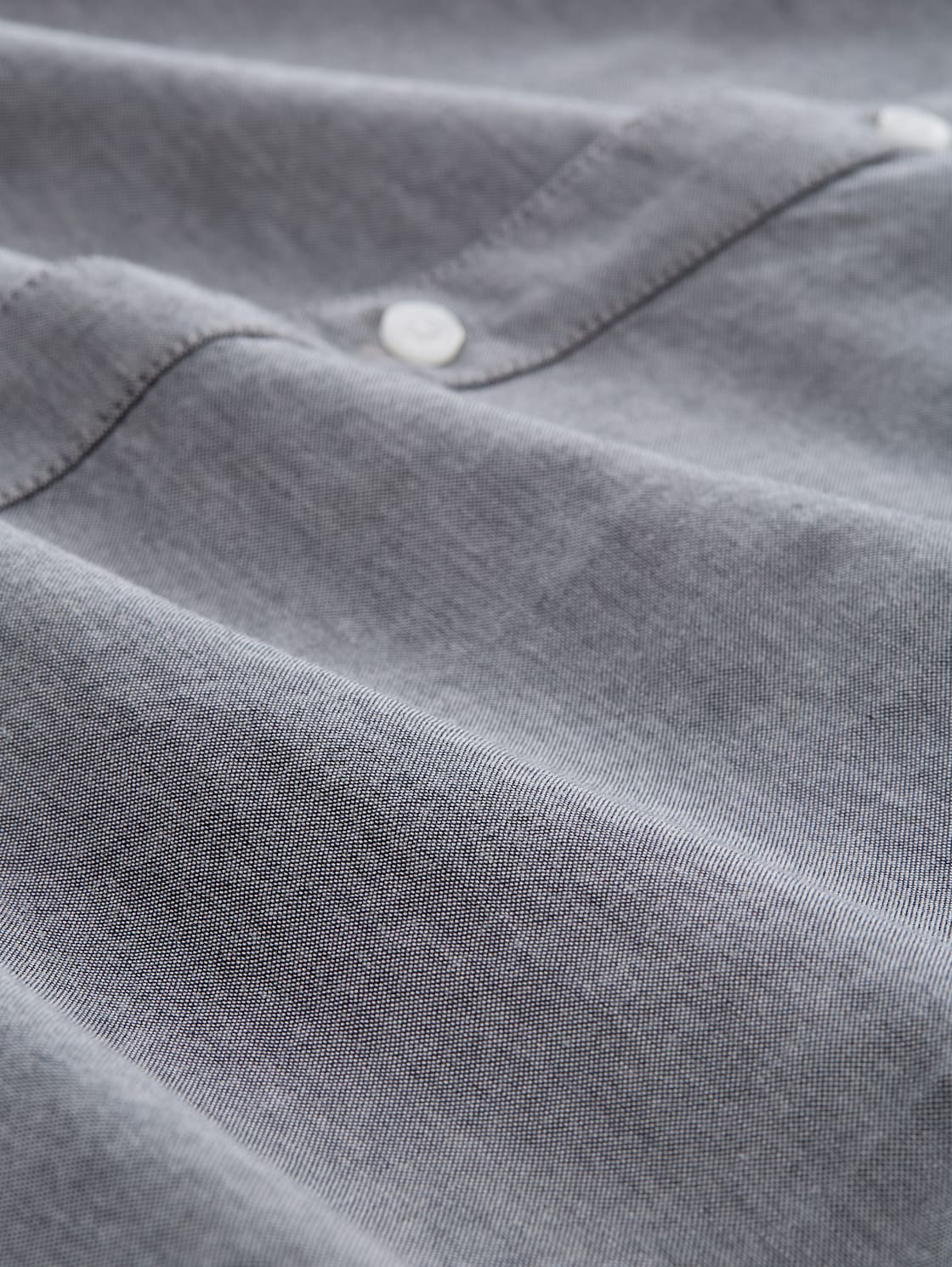 Fitted Oxford Hemd mit Brusttasche - navy chambray - Material-Ansicht