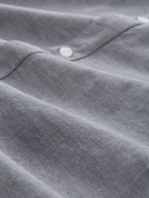 Fitted Oxford Hemd mit Brusttasche - navy chambray - Material-Ansicht