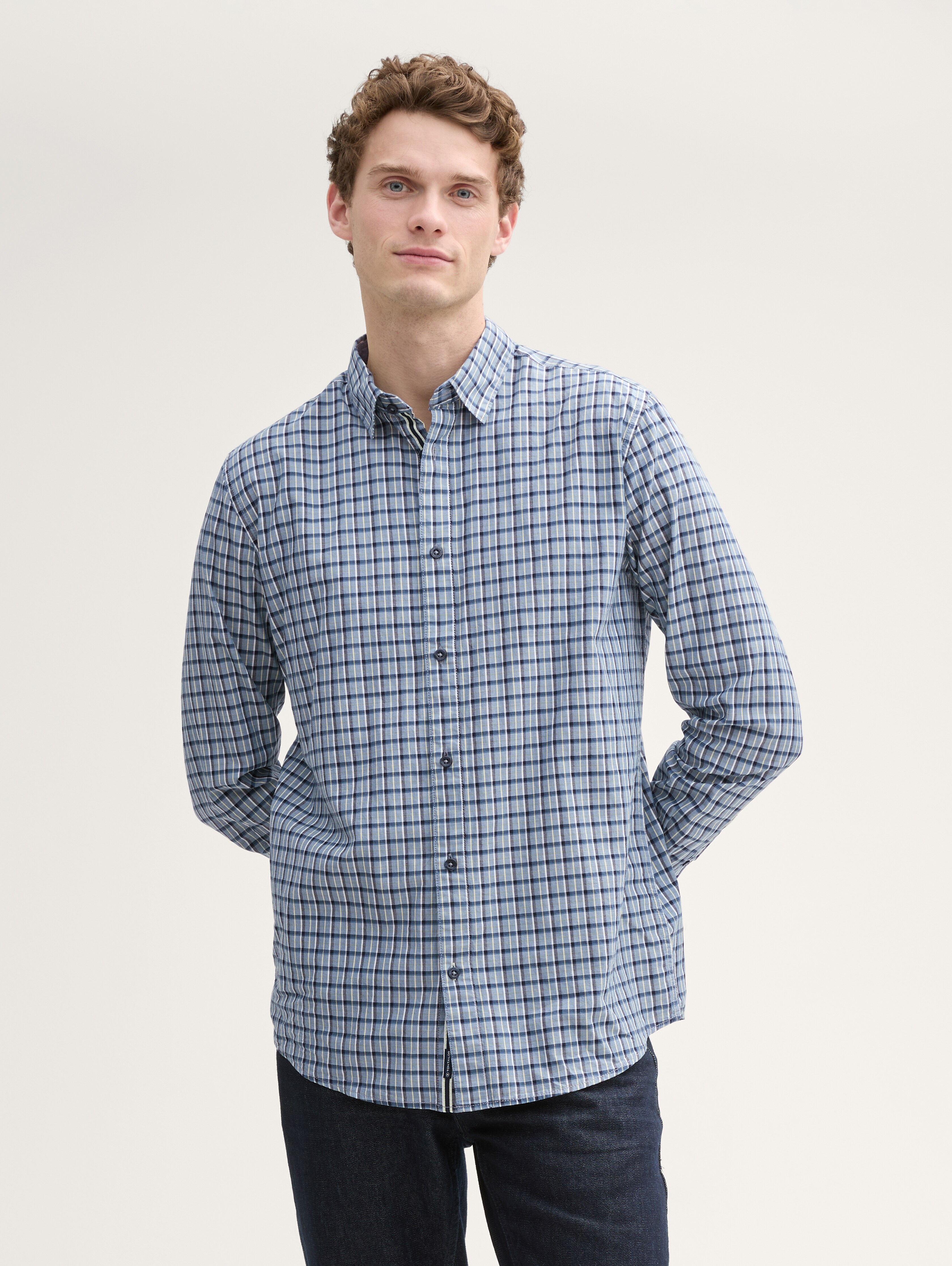 Regular-fit shirt with a checked pattern by Tom Tailor