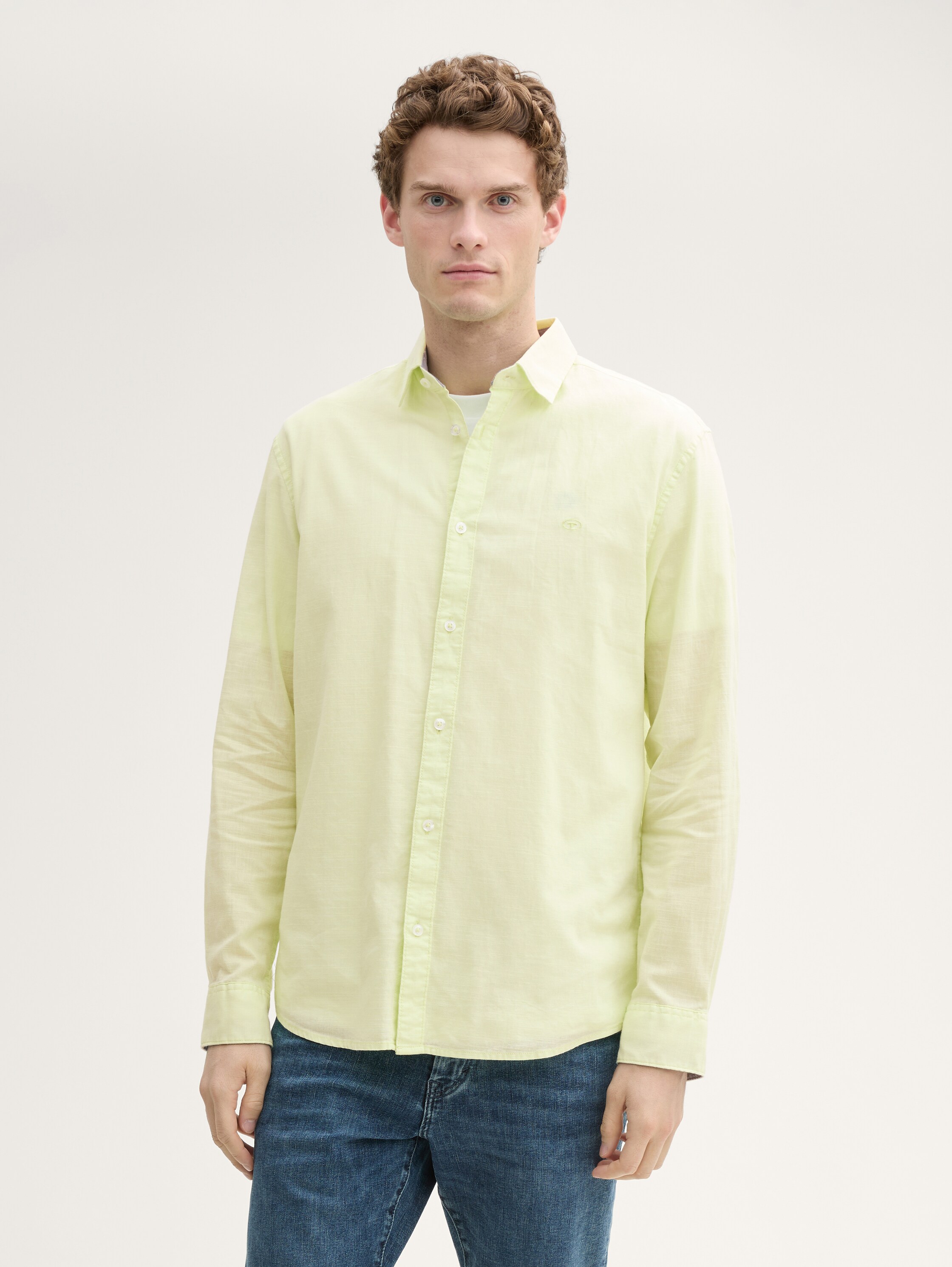 Regular Fit Hemd mit Logo-Stickerei - lime_cream_green - 