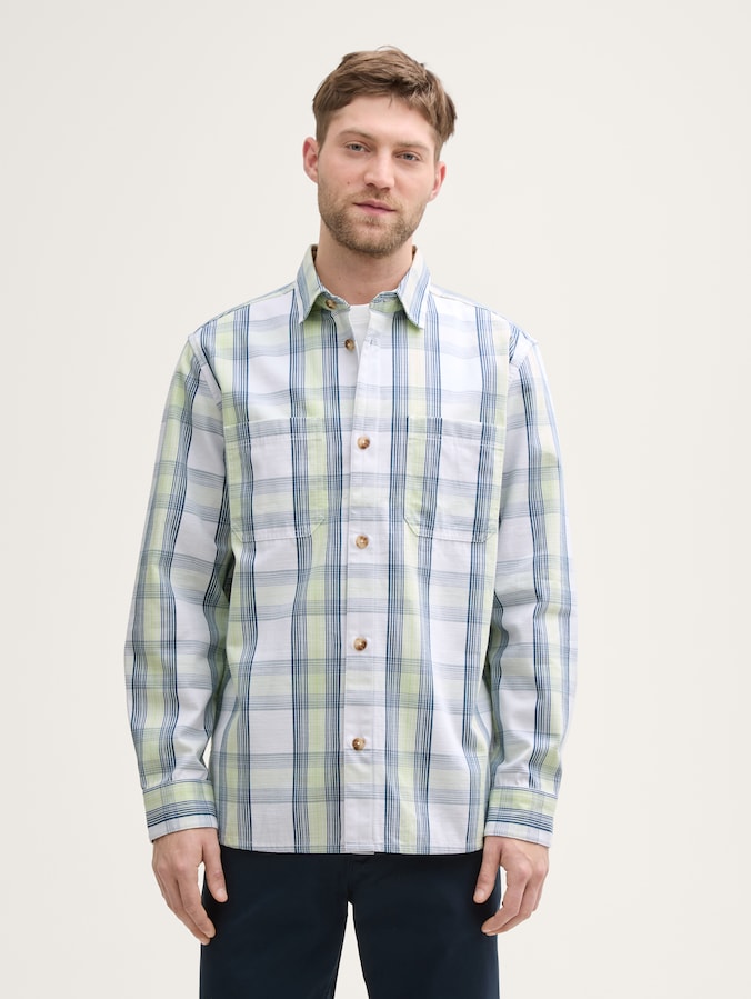 Overshirt with checked pattern by Men, blue lime light check