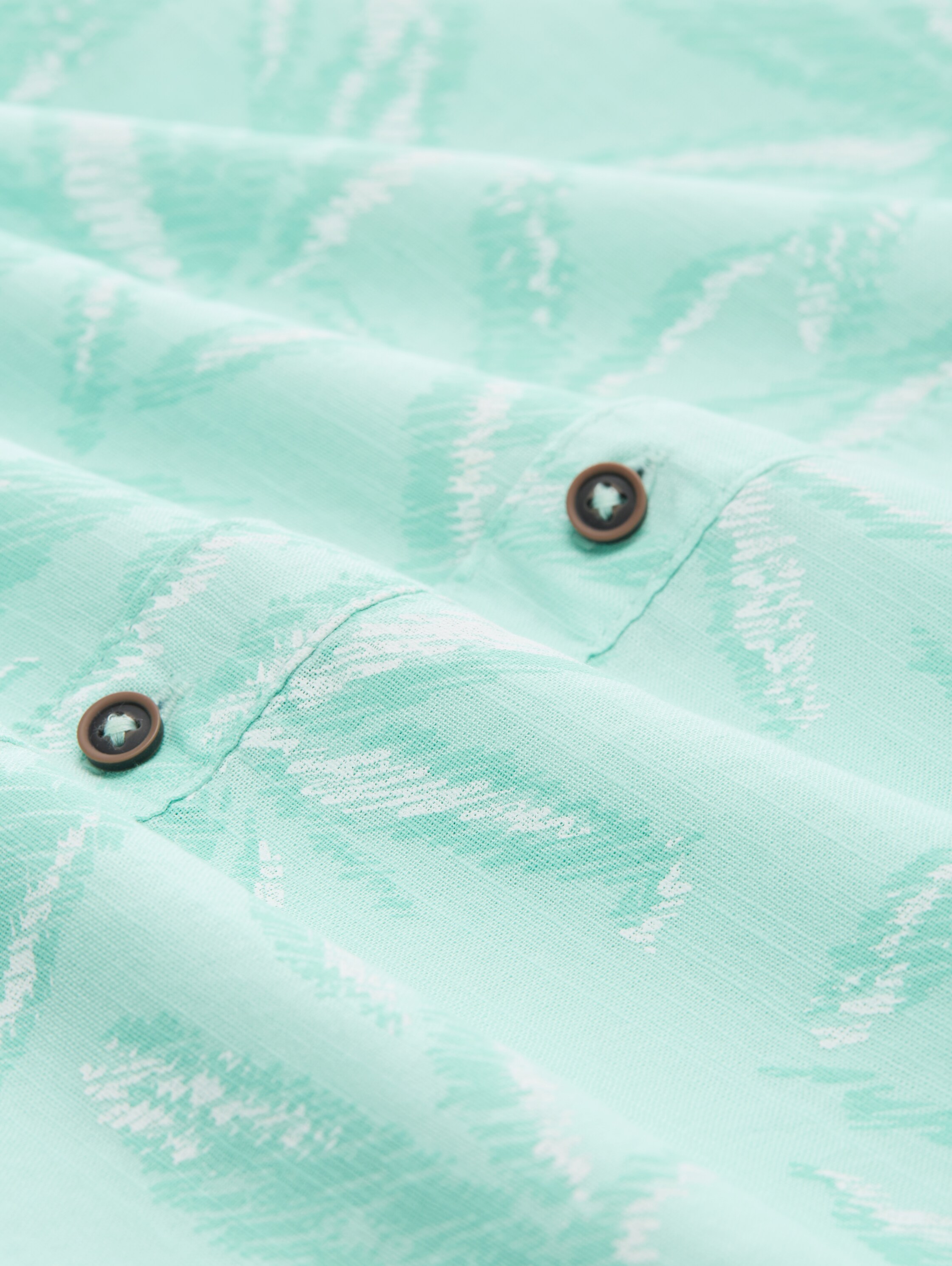 Comfort Fit Hemd mit Palmen-Print - mint_tonal_leaf_design - 