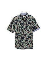 Sélectionné, Chemise Comfort Fit avec imprimé palmier par Tom Tailor, bleu