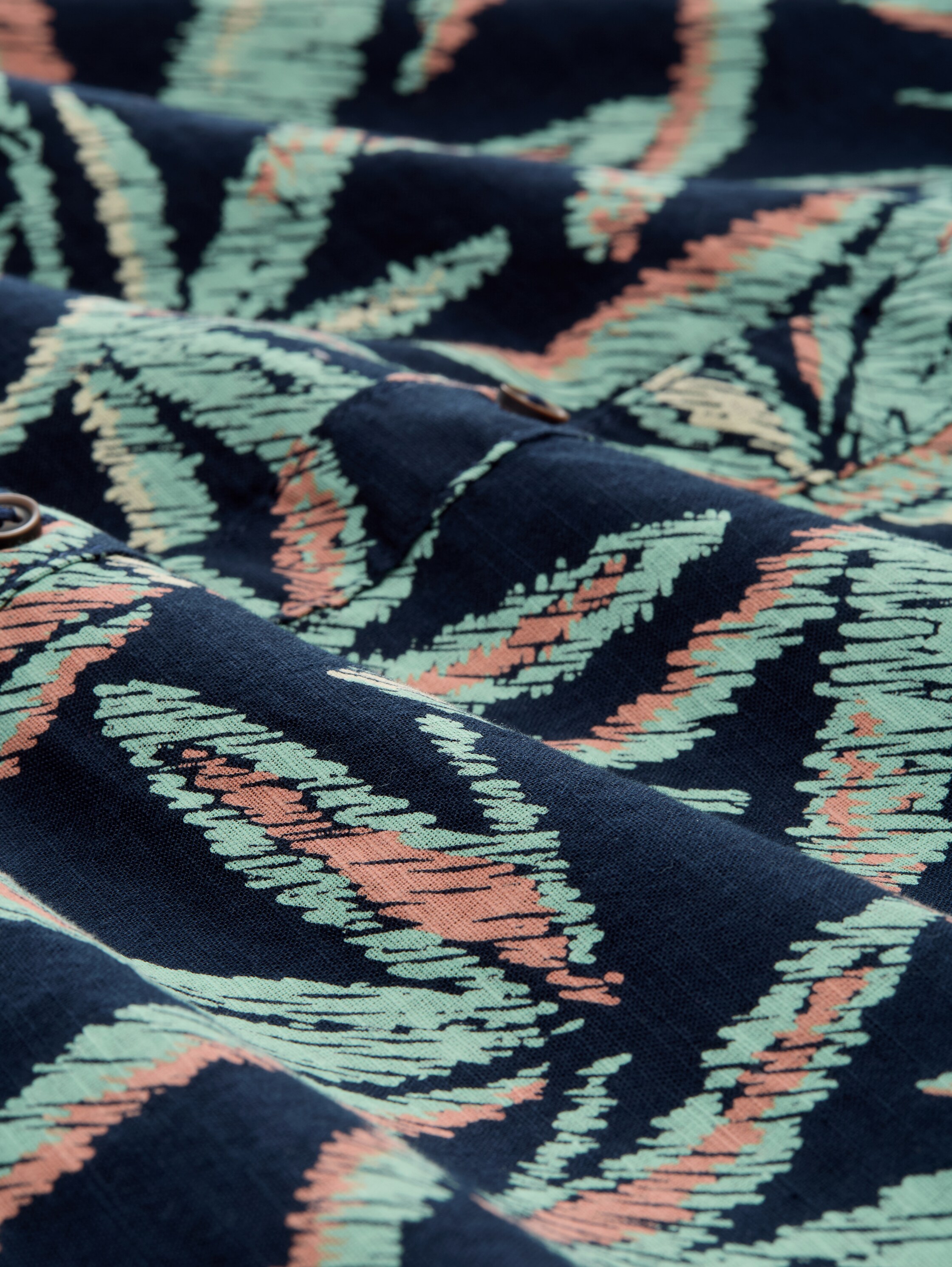 Comfort Fit Hemd mit Palmen-Print - navy_multi_leaf_design - 