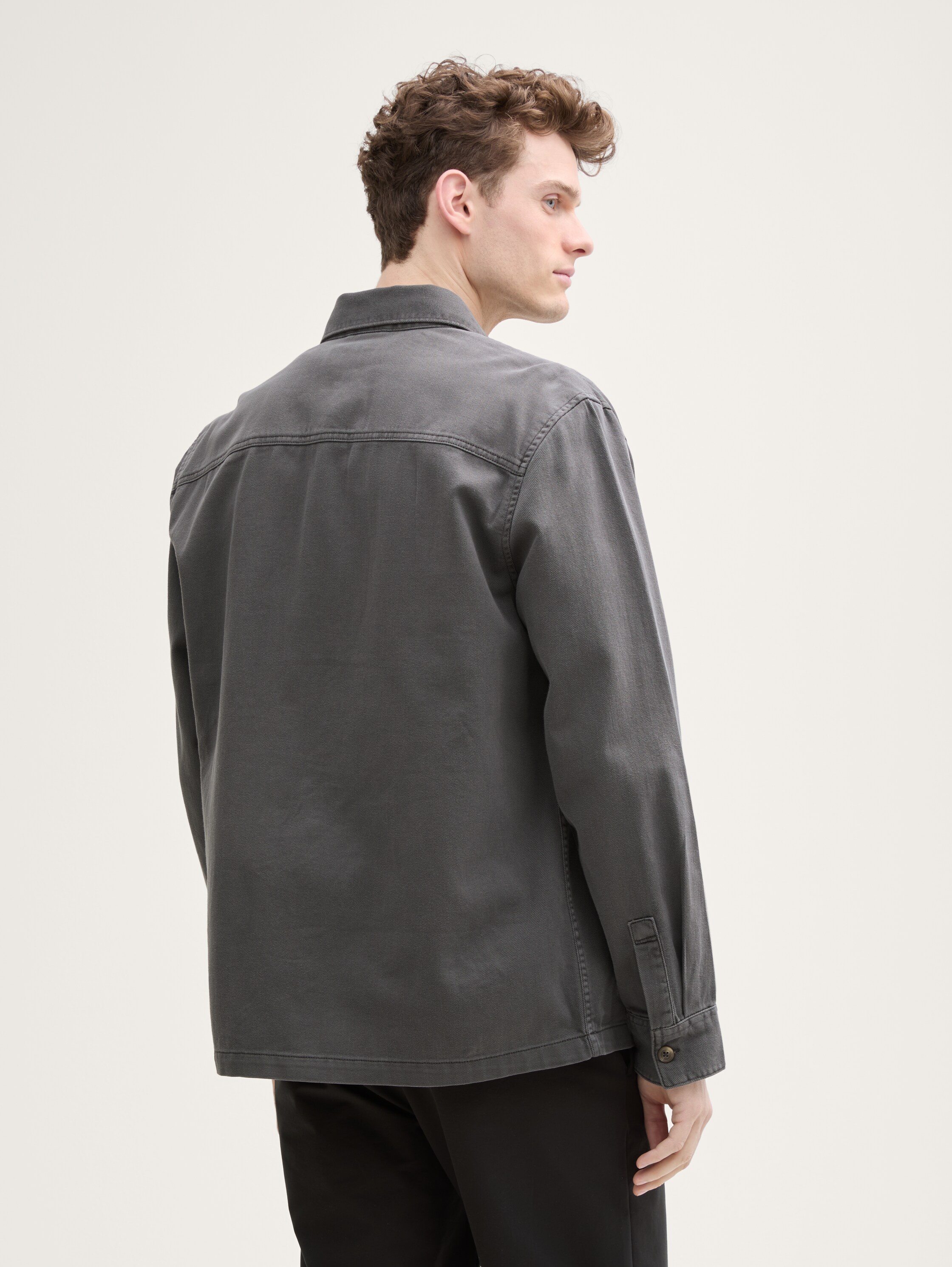Twill Overshirt aus Baumwolle - tarmac_grey - 
