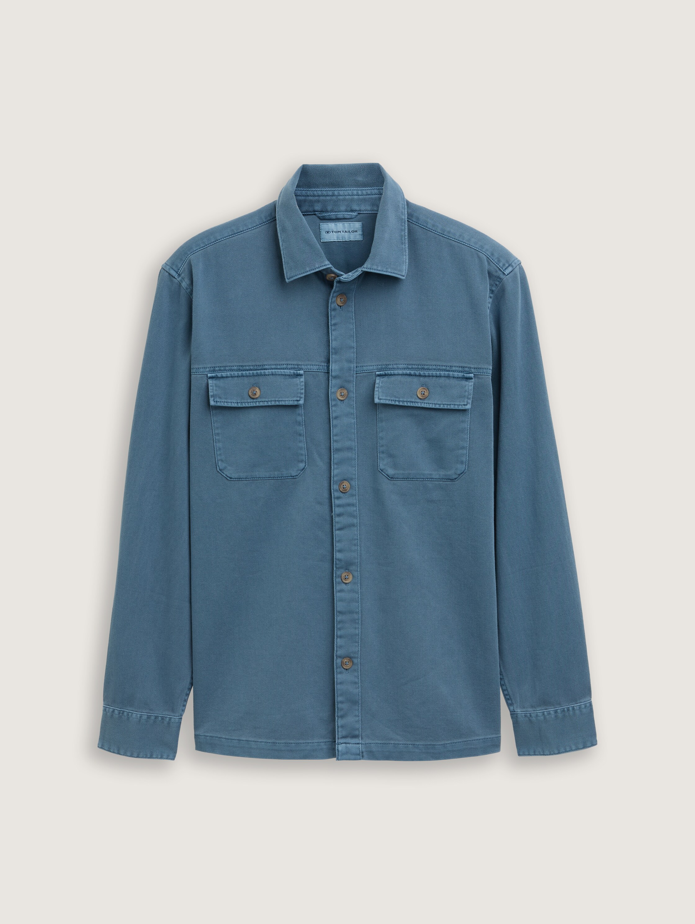 Twill Overshirt aus Baumwolle - mystical_blue - 