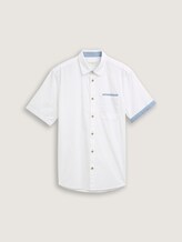 Chemise à manches courtes coupe classique avec poche poitrine - White - Vue de face du produit