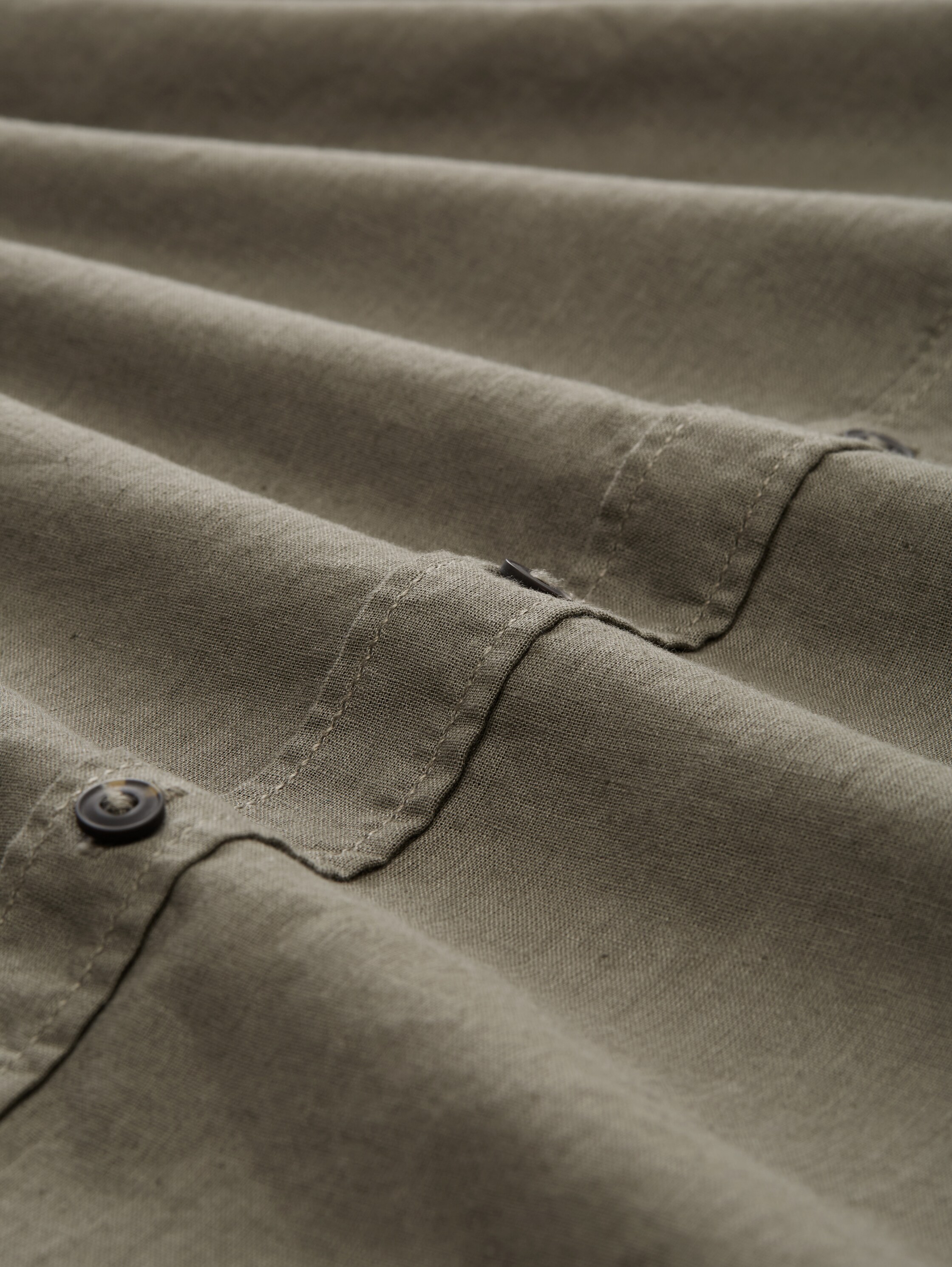 Regular Fit Hemd mit Leinenanteil - smokey_olive_green - 