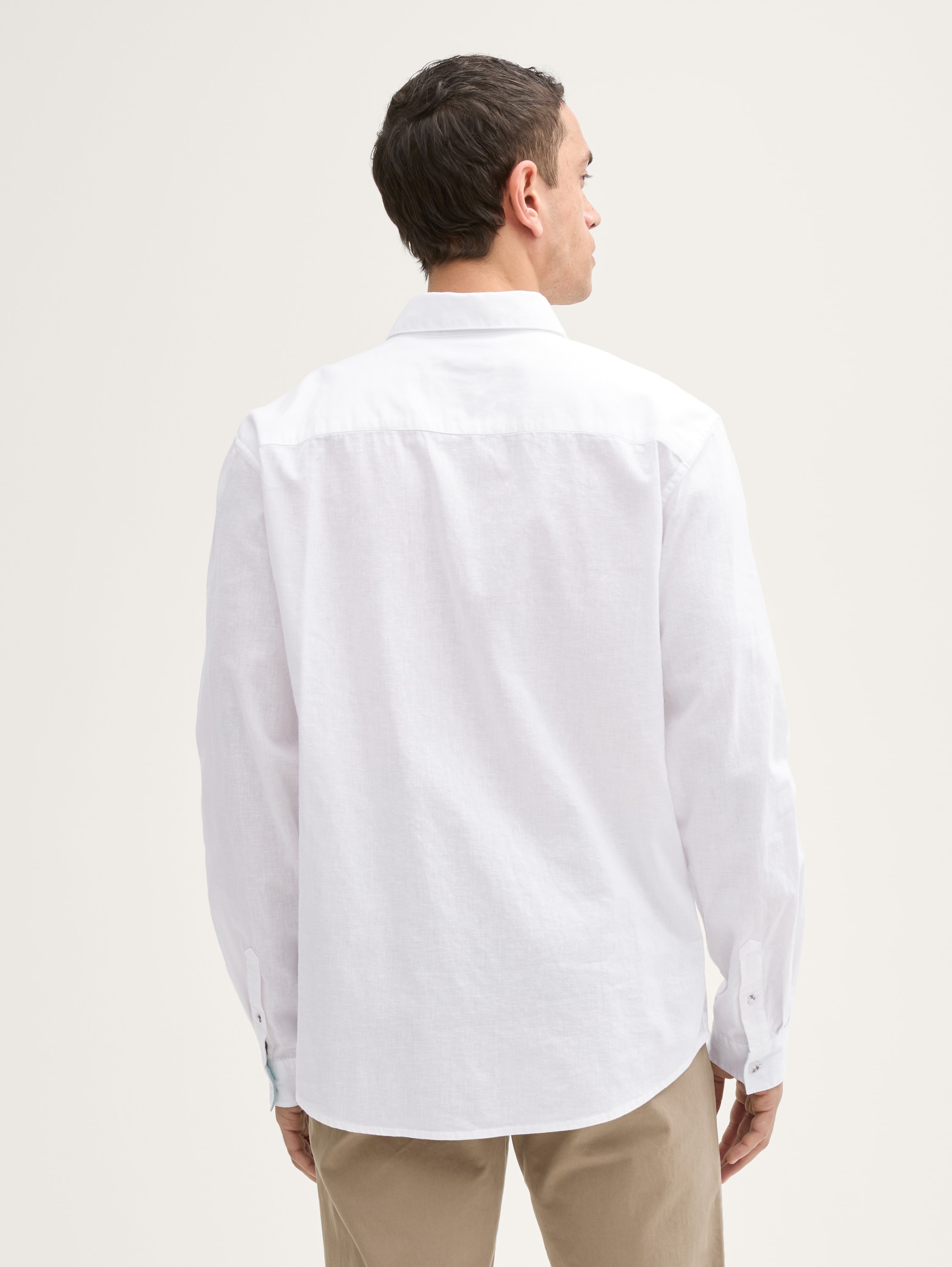 Regular Fit Hemd mit Leinenanteil - white - 