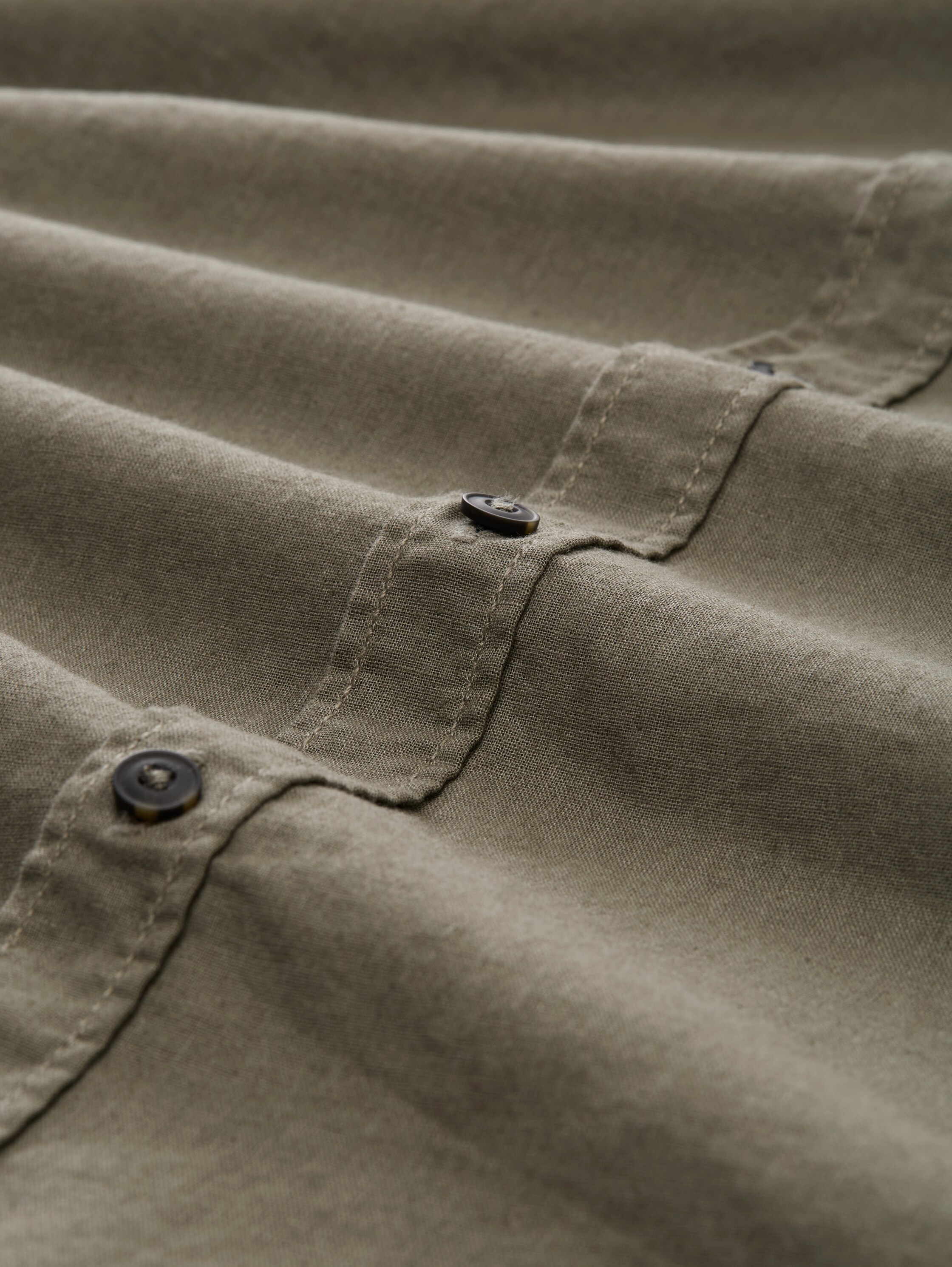 Regular Fit Hemd mit Leinenanteil - smokey_olive_green - 