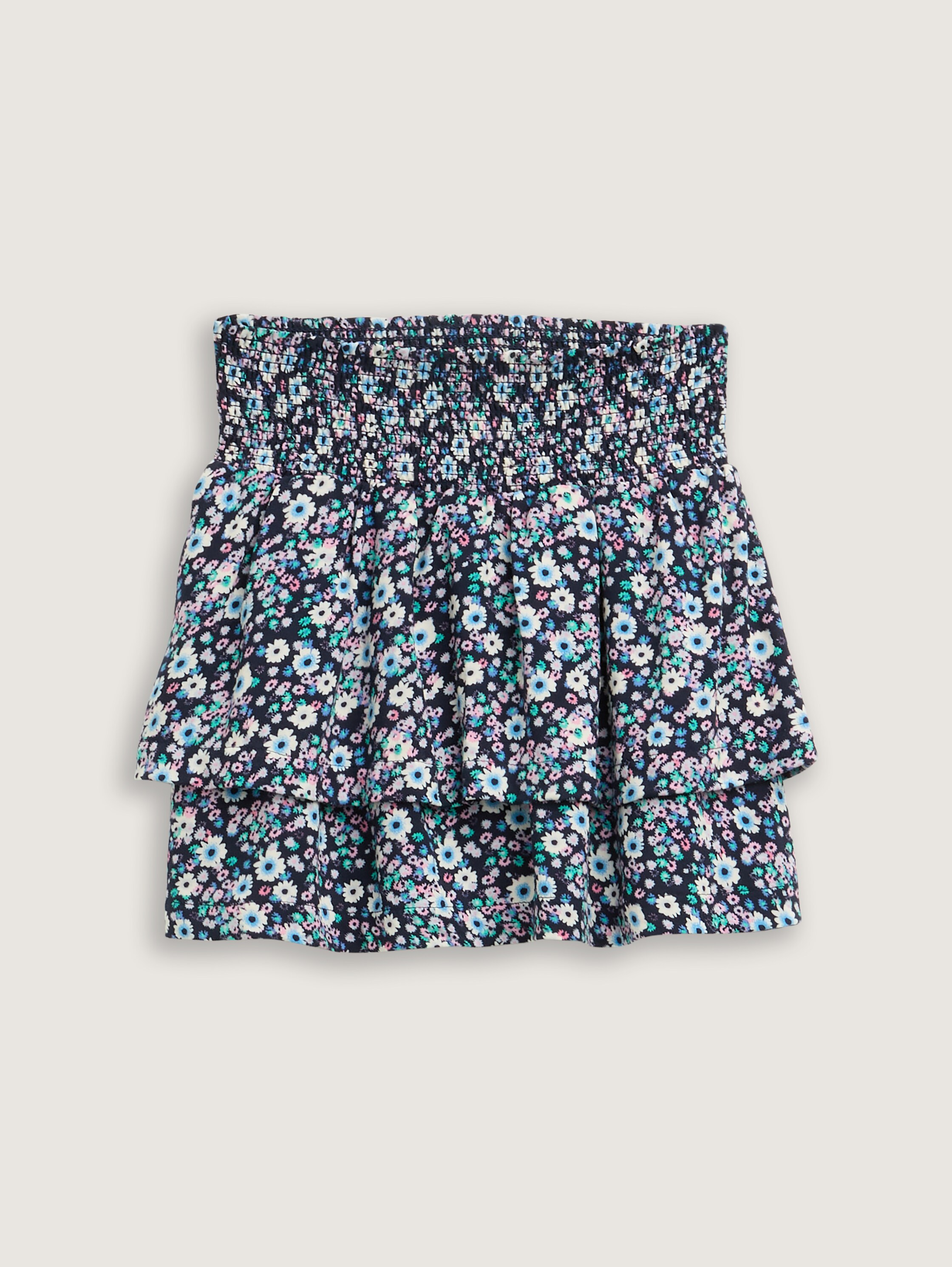 Mini-Rock mit Allover-Print - blue_multicolor_flower_print - 