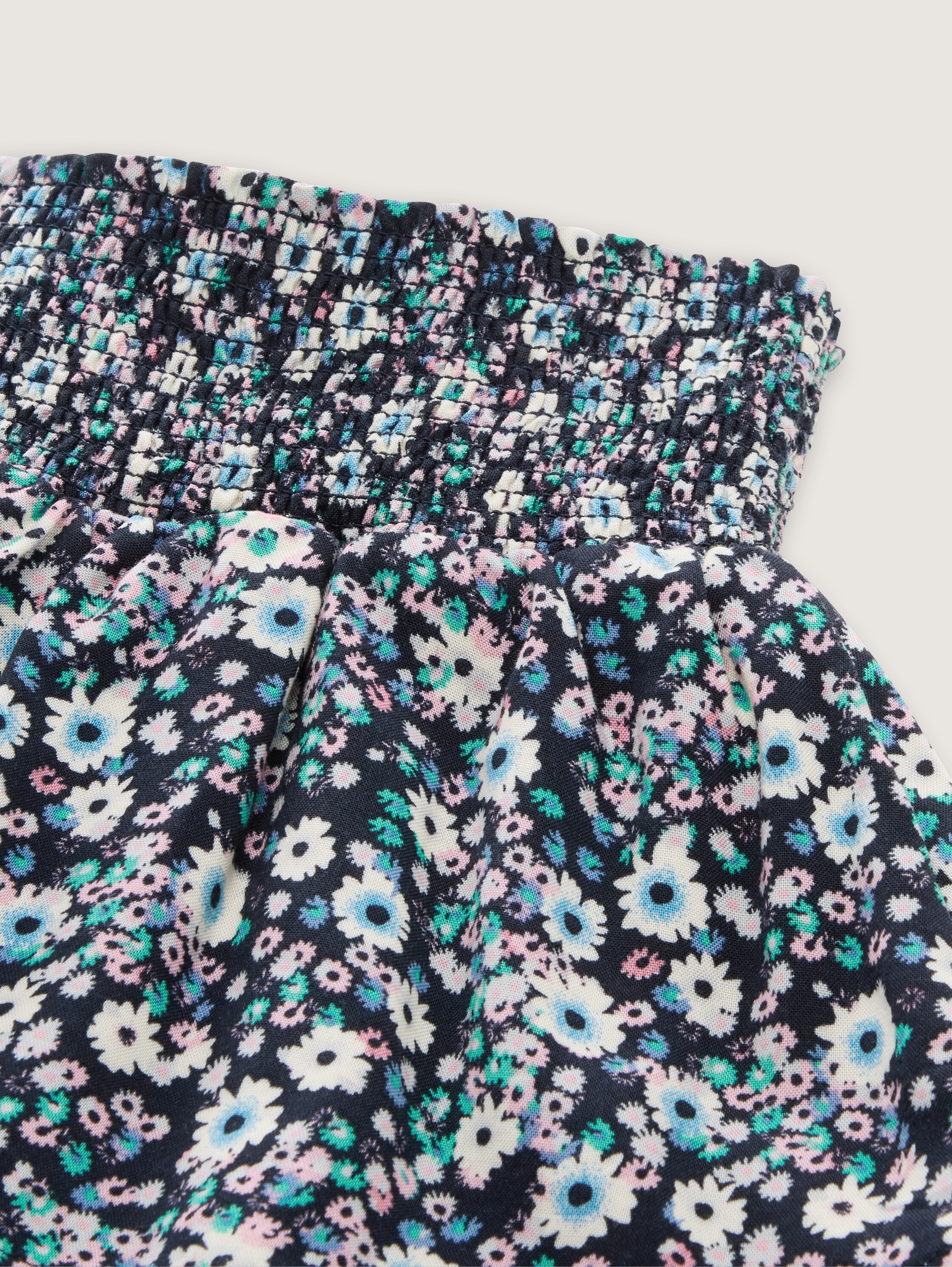 Mini-Rock mit Allover-Print - blue_multicolor_flower_print - 