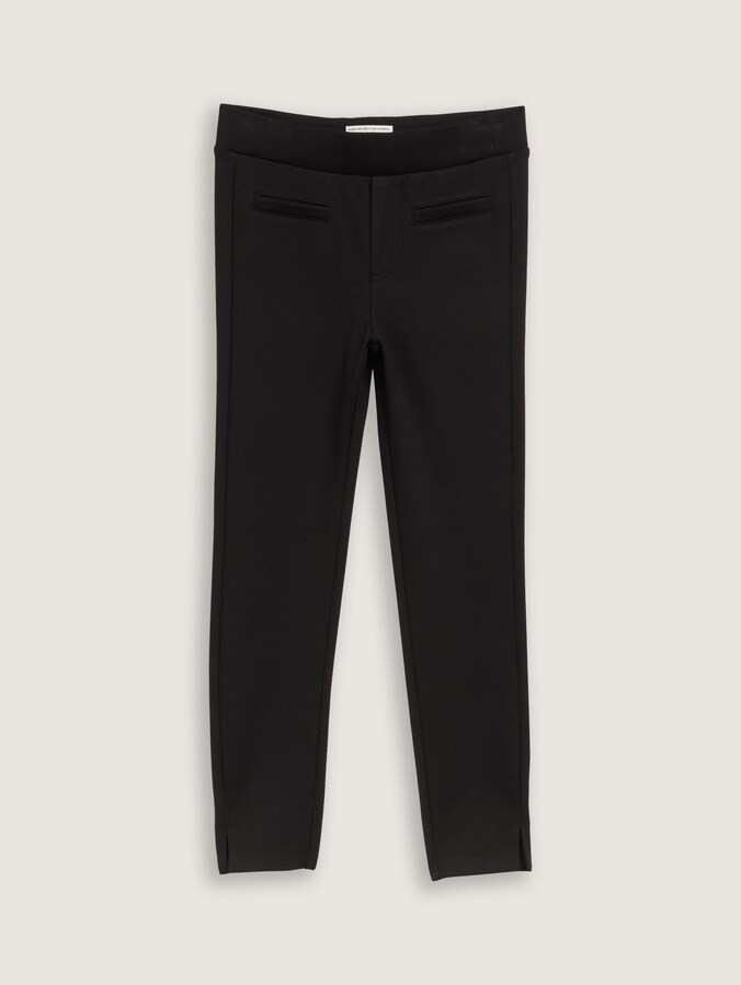 Legging met elastische tailleband door Mini Girls, deep black