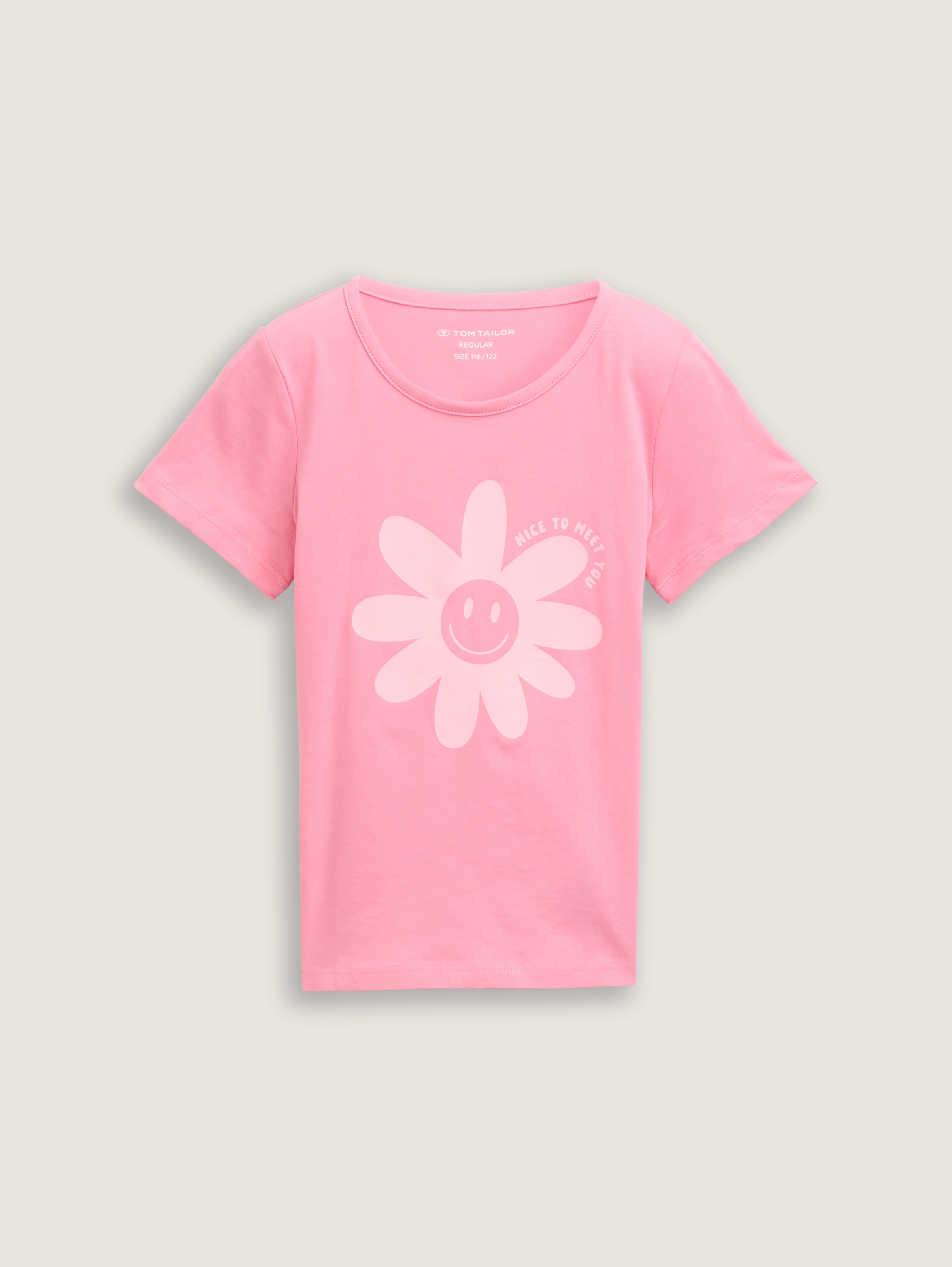 Ribbed T-shirt with print by Tom Tailor