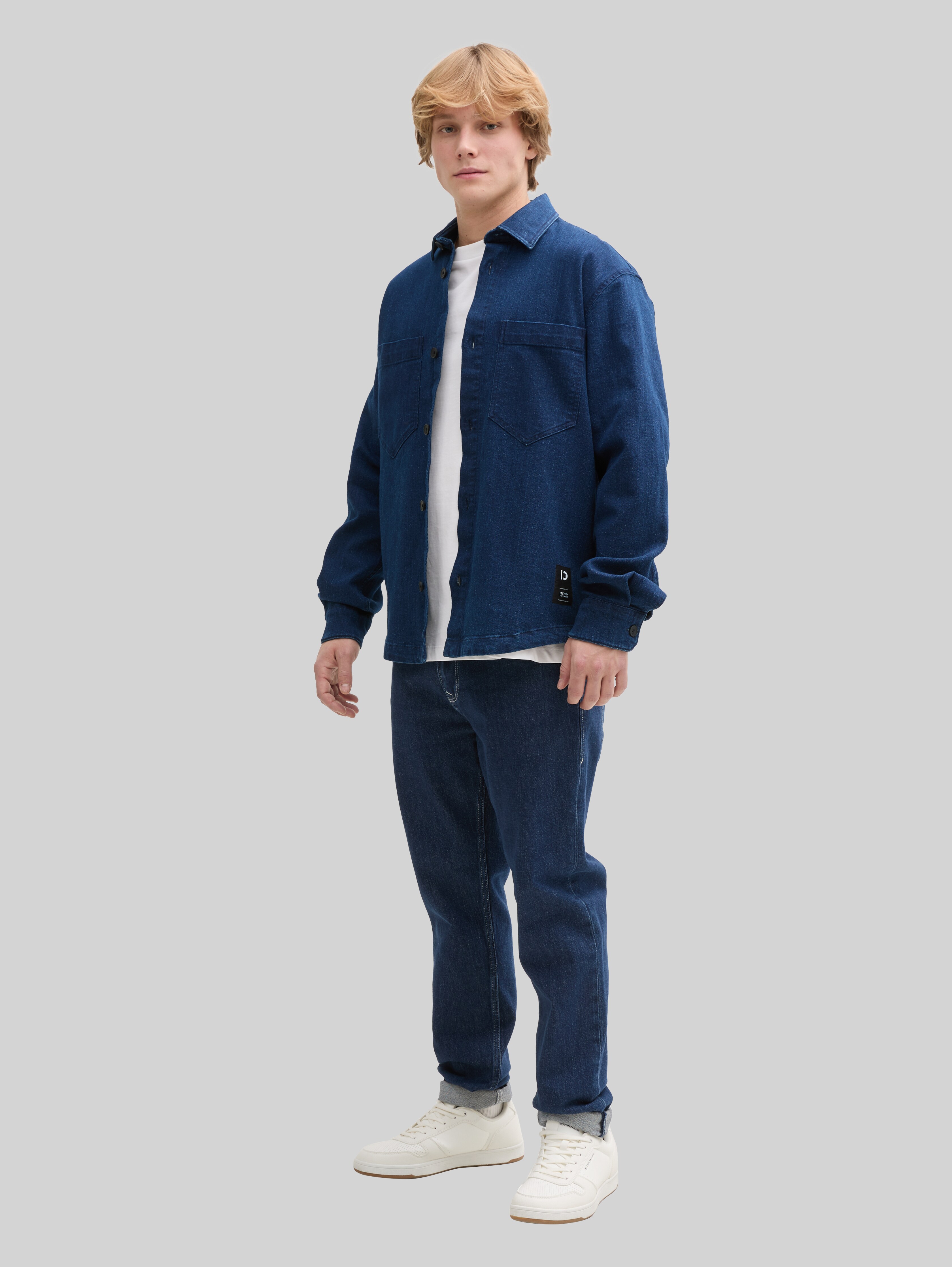 Overshirt in denim fabric in blue by Tom Tailor
