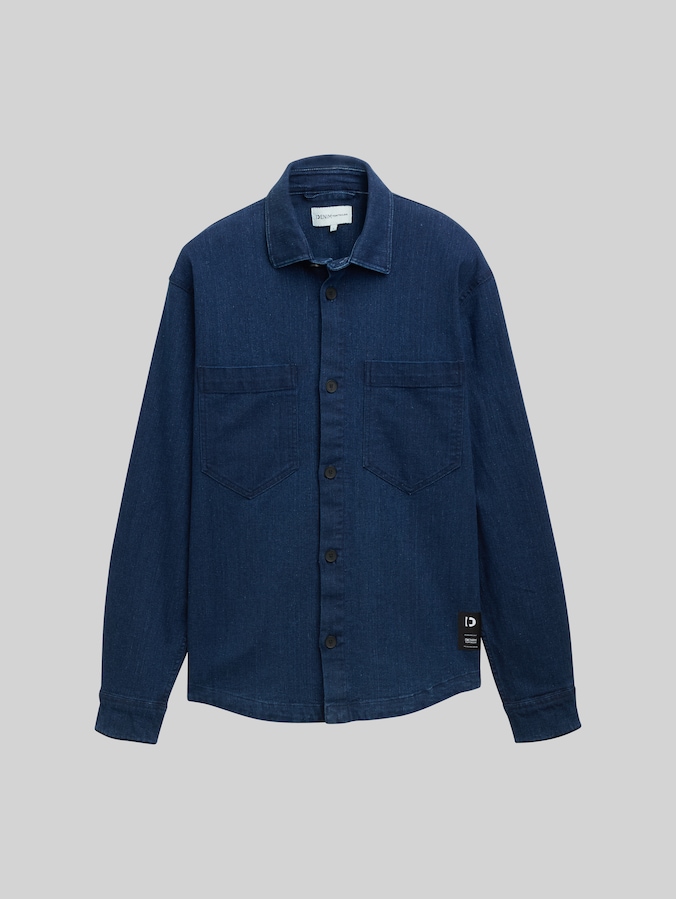 Overshirt aus Jeans-Stoff von Denim Male, raw bright blue denim