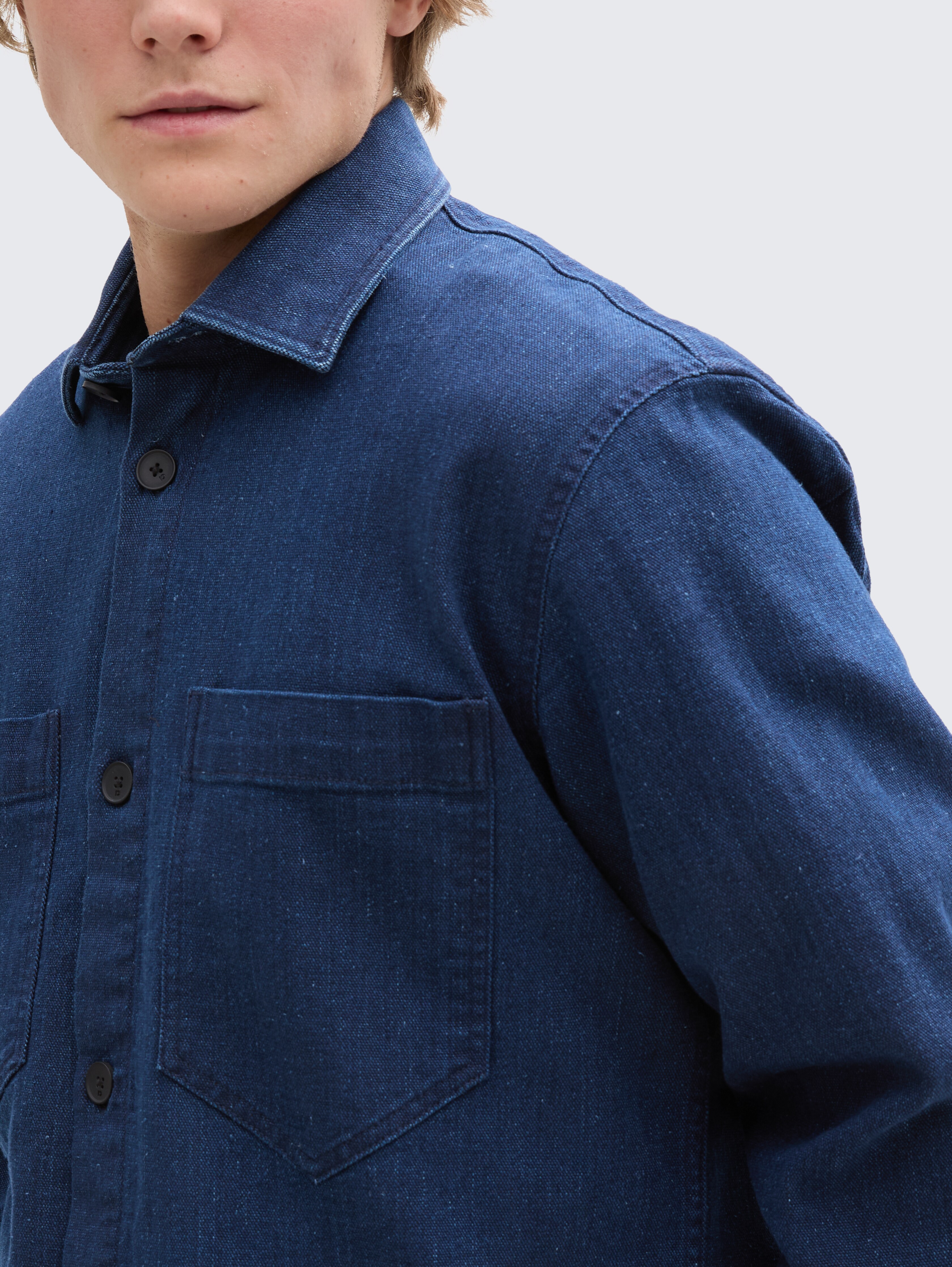 Overshirt in denim fabric in blue by Tom Tailor