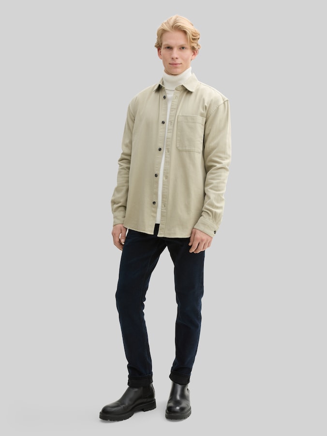 Relaxed Fit Hemd mit Brusttasche von Denim Male, beige abbey stone