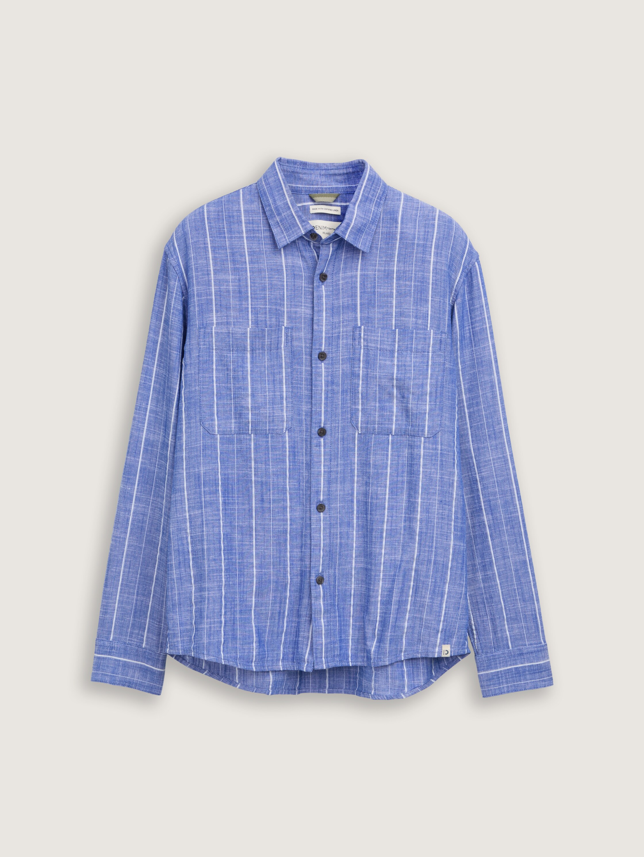 Relaxed Fit Hemd mit Leinenanteil - royale_blue_stripe - 