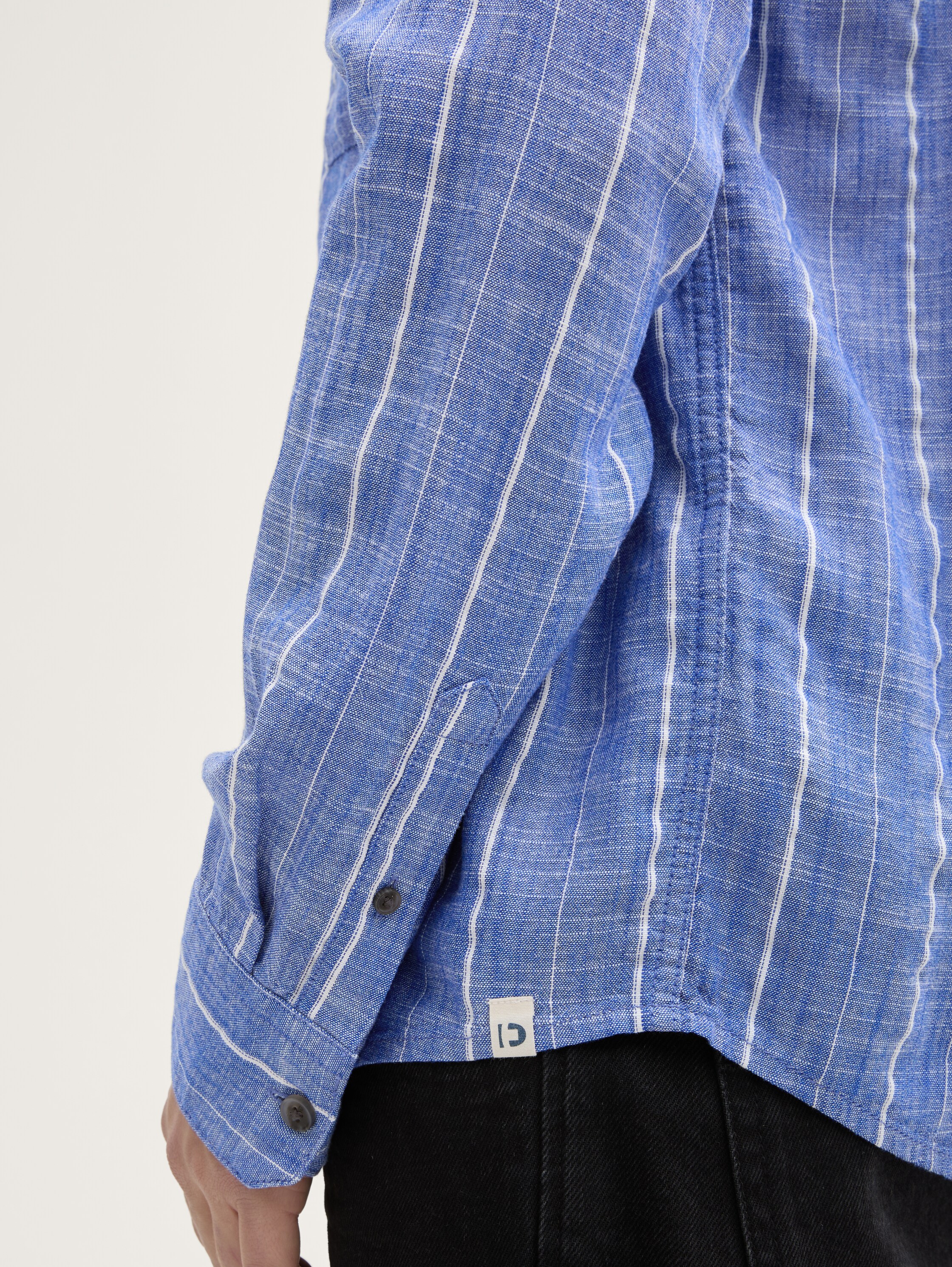 Relaxed Fit Hemd mit Leinenanteil - royale_blue_stripe - 
