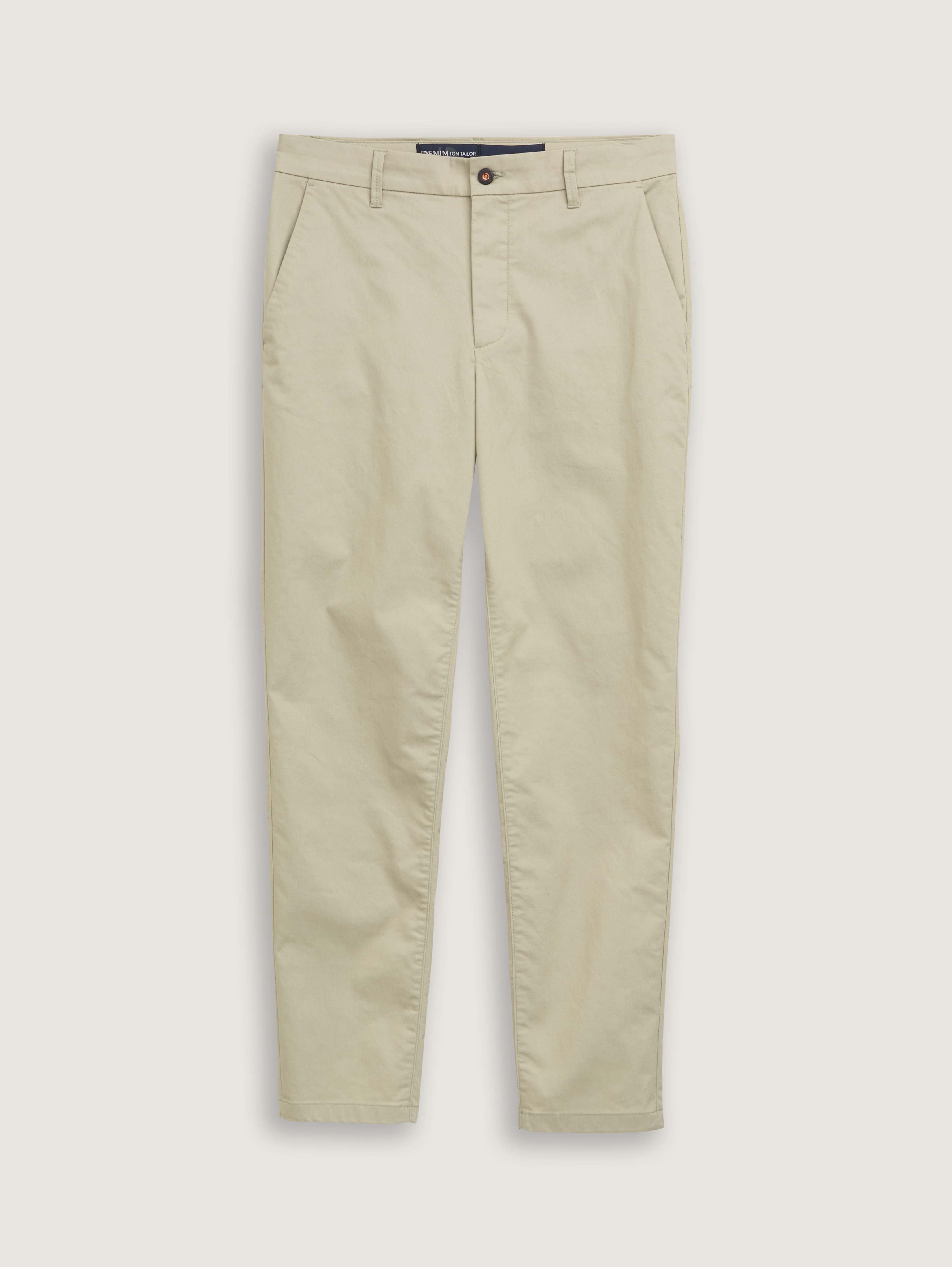 Regular chino trousers with linen content by Tom Tailor