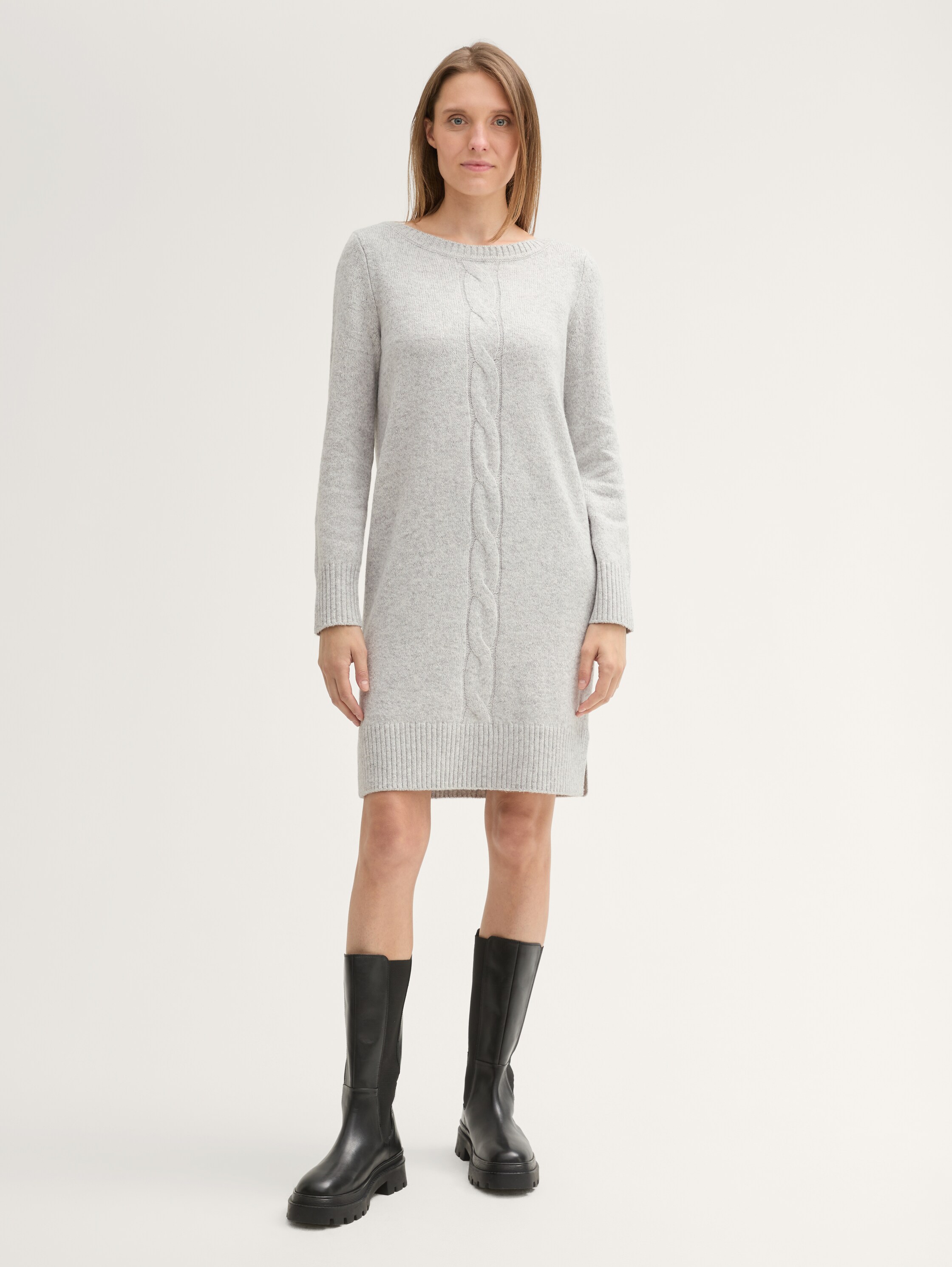Strickkleid mit Zopfmuster - 1