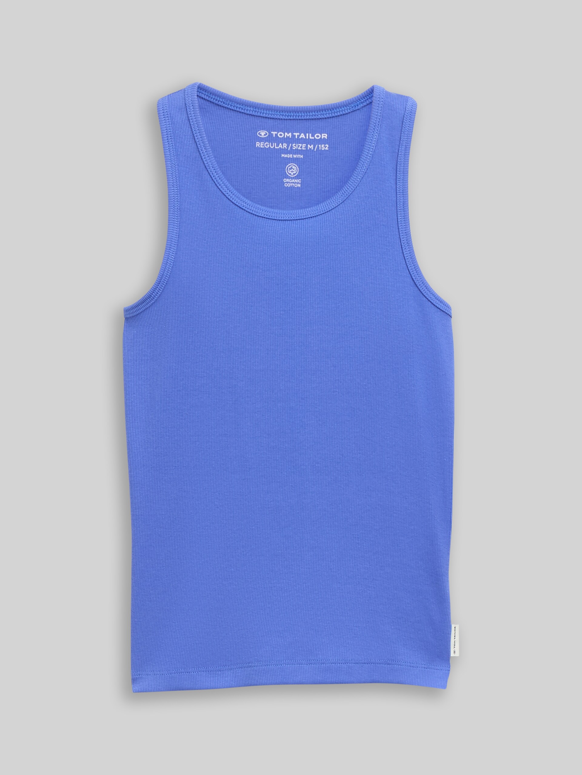 Basic Ripp Top - Preppy Jean Blue - Vorder-Produkt-Ansicht