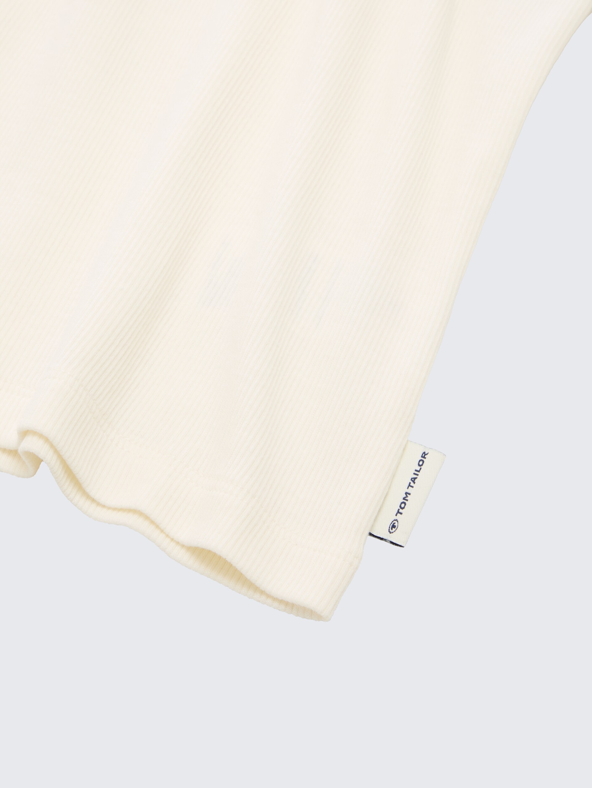 Basic Ripp Top - Wool White - Detail-Model-Ansicht
