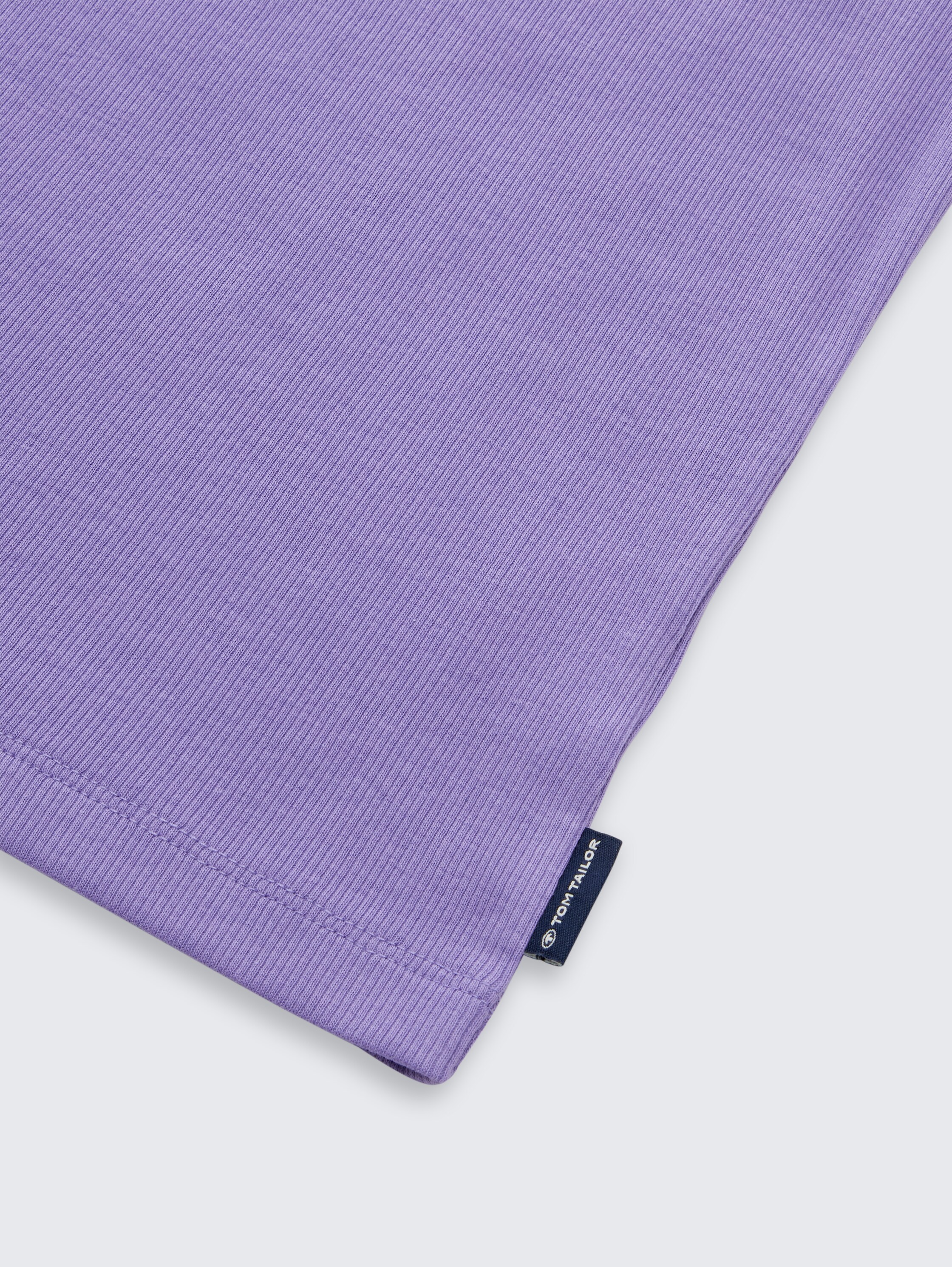 Top basique côtelé en coton biologique - vervain lilac - Vue détaillée du modèle