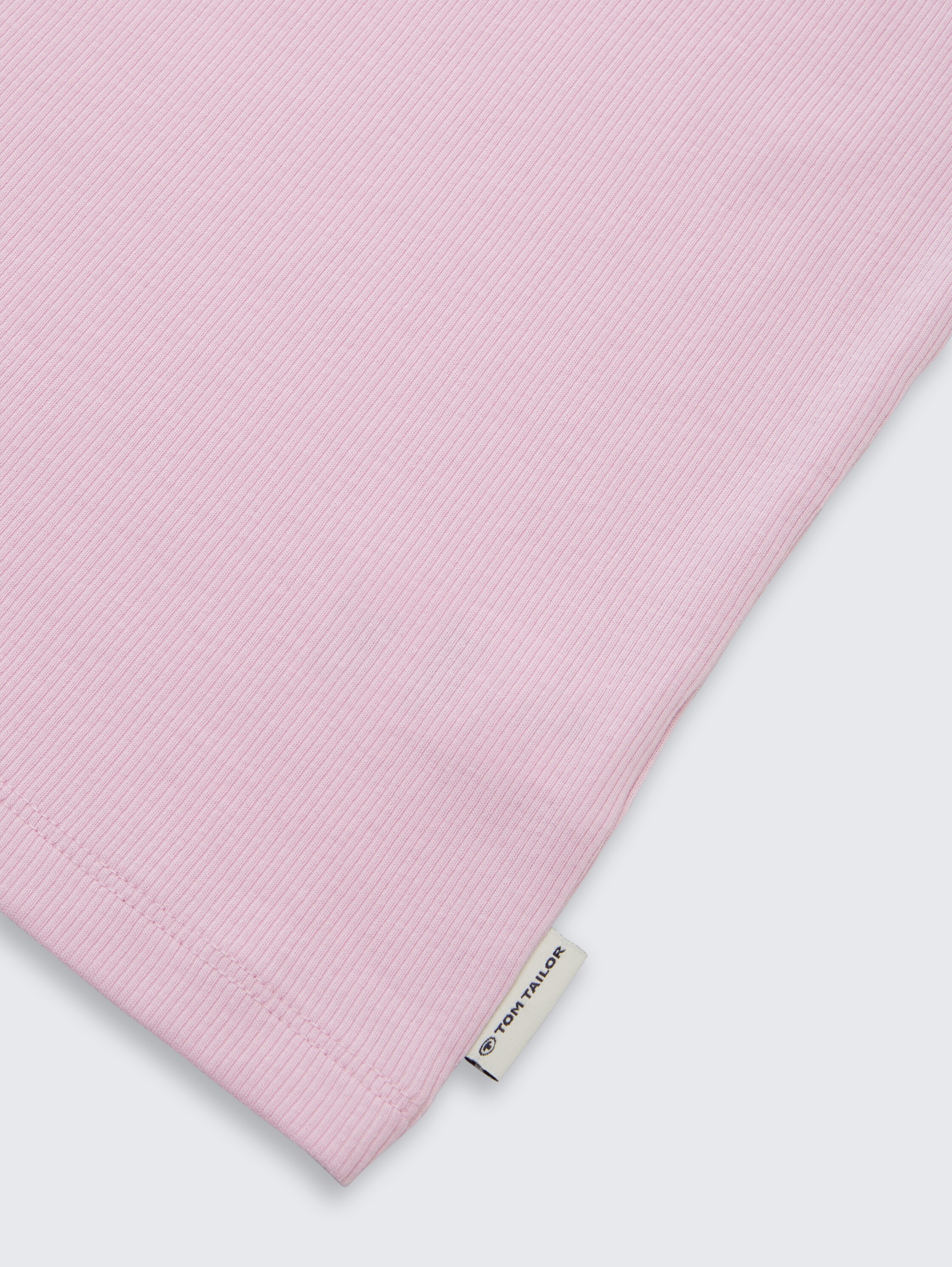 Top basique côtelé en coton biologique - cold pink - Vue détaillée du modèle