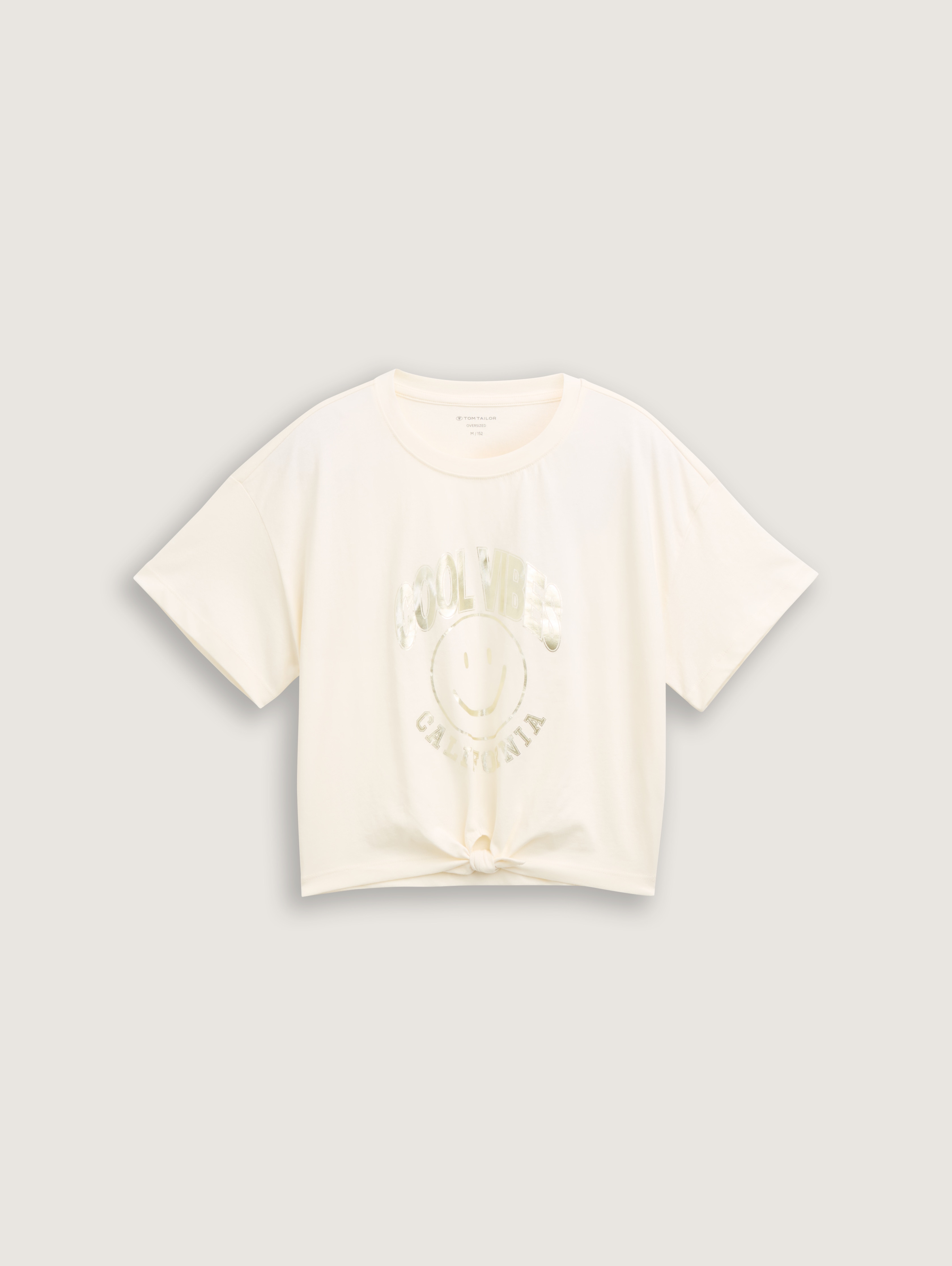 Cropped T-shirt with a print by Tom Tailor