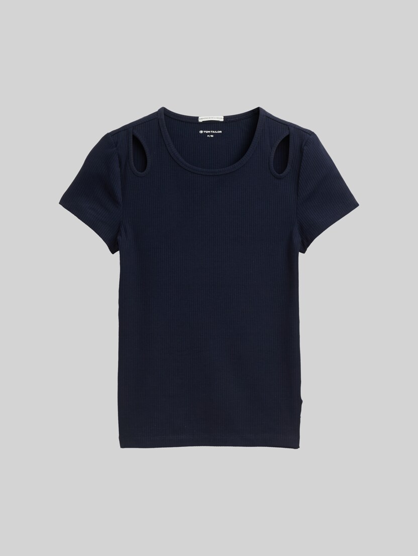 Ripp T-Shirt mit Cut-Outs von Teen Girls, sky captain blue