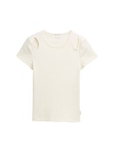 Nicht ausgewählt, Ripp T-Shirt mit Cut-Outs von , weiß